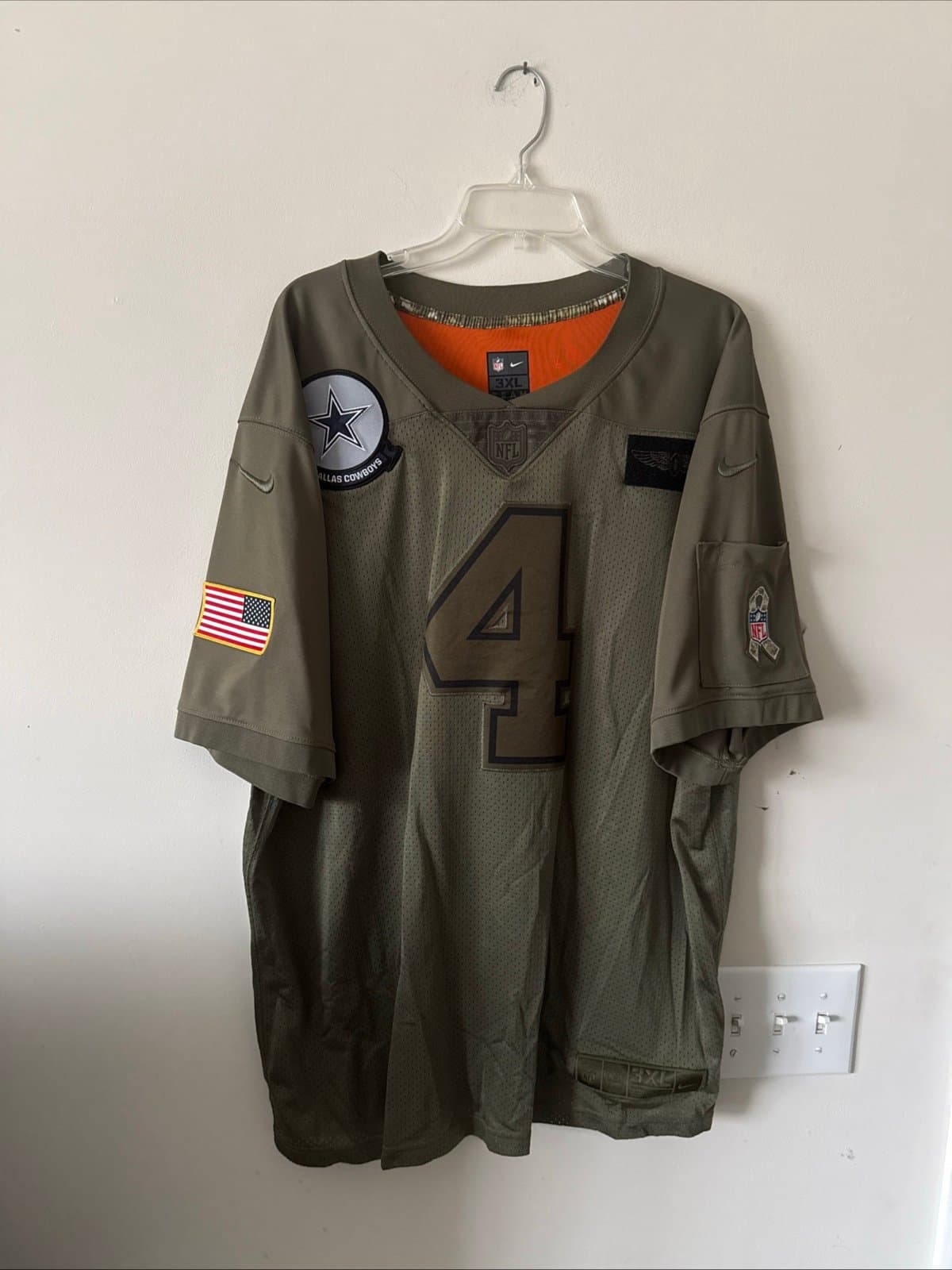 Men’s Nike Dak Precott #4 Dallas Cowboys 2019 Salute To Service Jersey Sz 3XL - Image 1