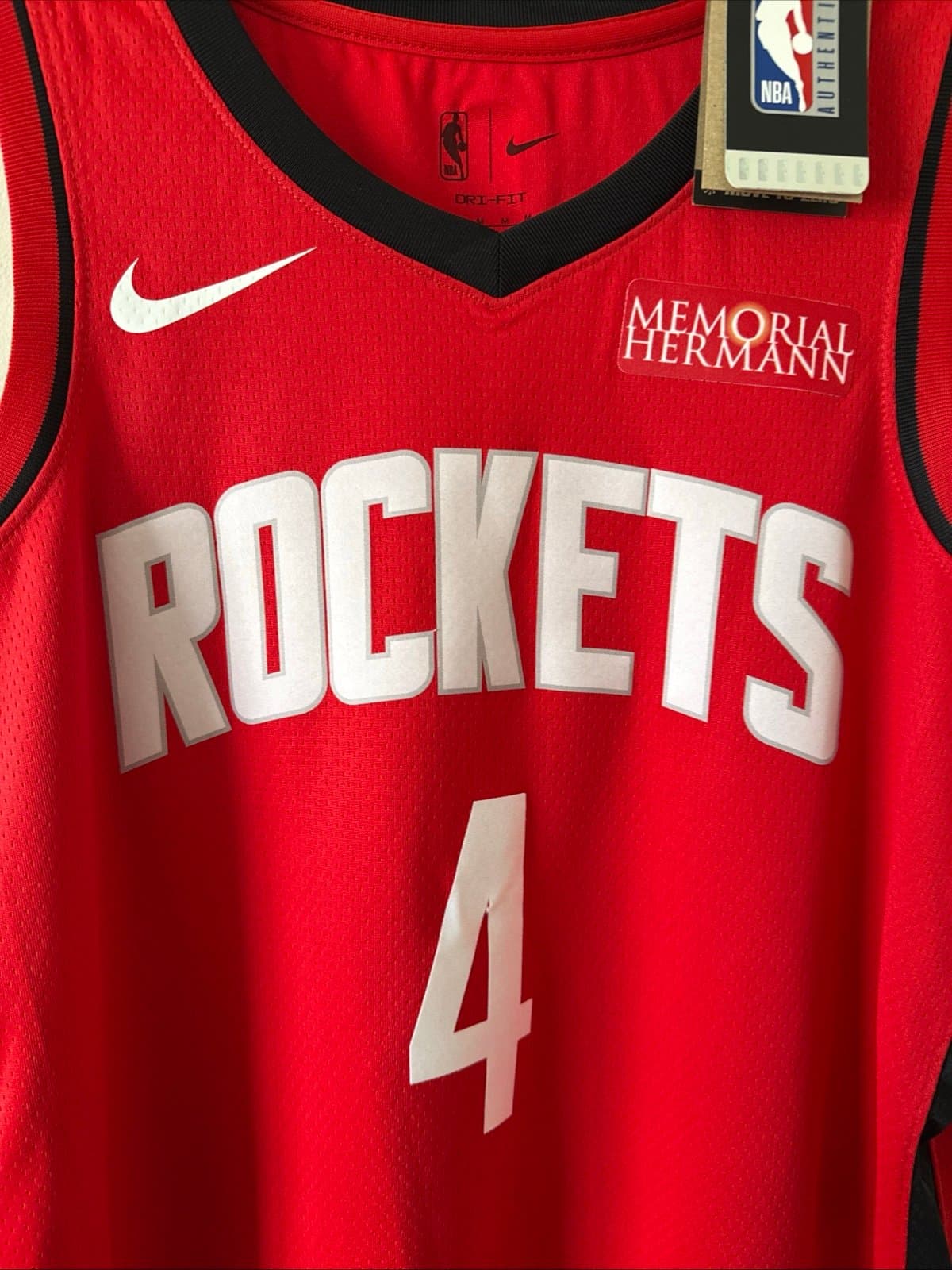 Men’s Nike Jalen Green #4 Houston Rockets Icon Edition Jersey Sz 44 - Red NWT - Thumbnail 2