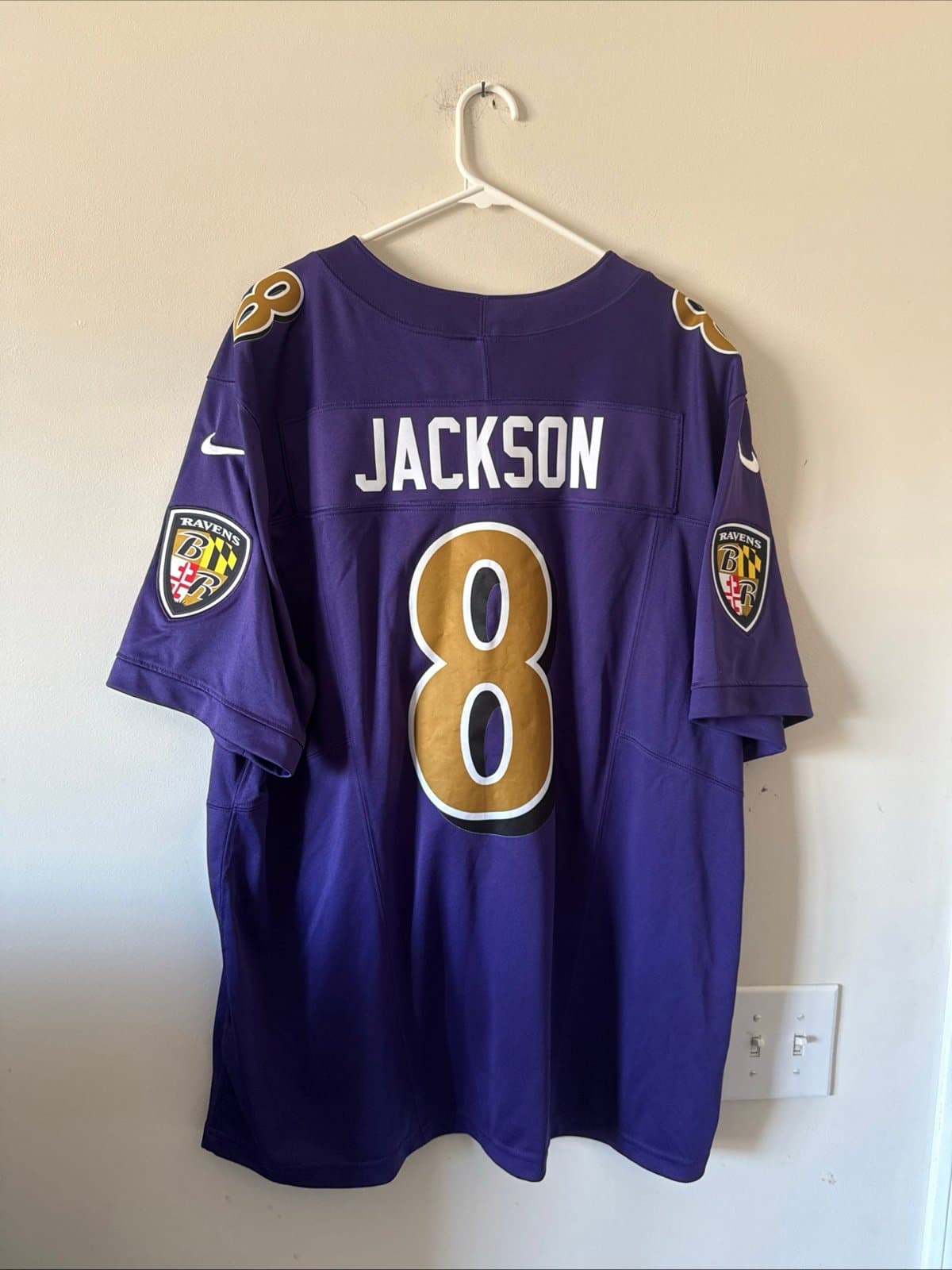 Men’s Nike Lamar Jackson #8 Baltimore Ravens Vapor Lmtd Color Rush Jersey Sz 2XL - Thumbnail 6