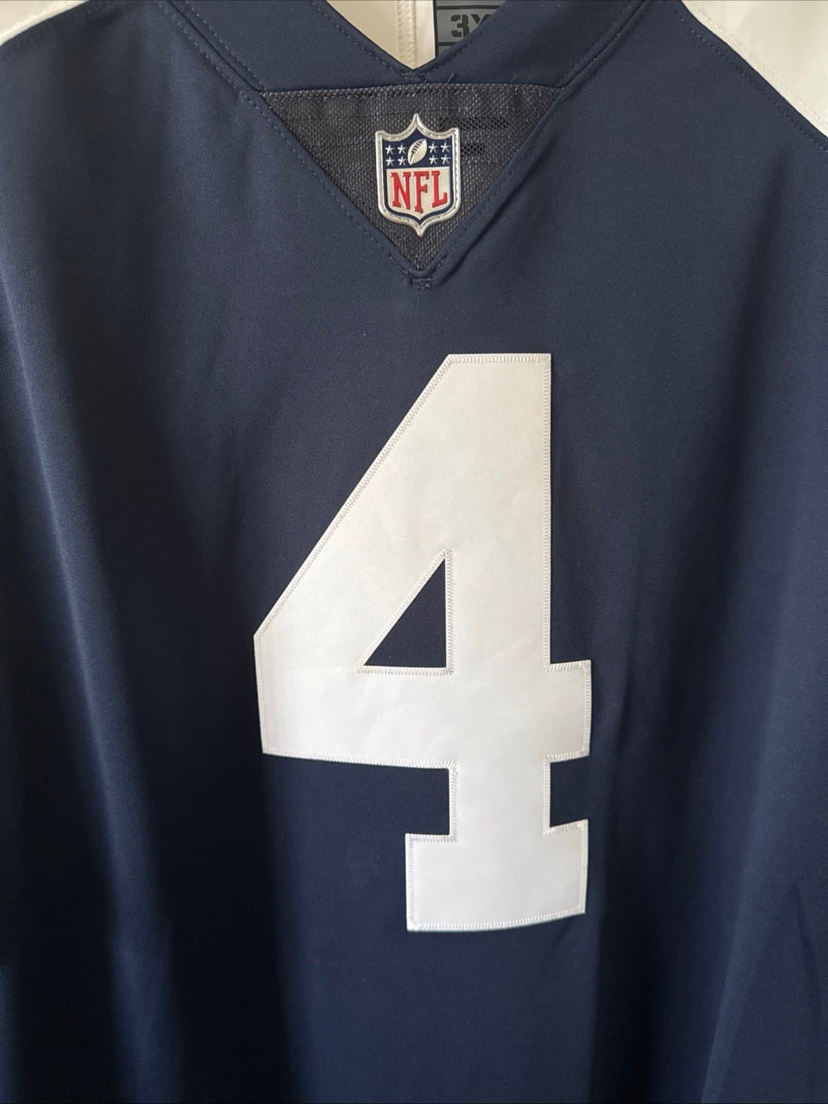 Mens Nike Dak Prescott #4 Dallas Cowboys VAPOR LMTD Throwback NFL Jersey Sz 3XL - Thumbnail 2