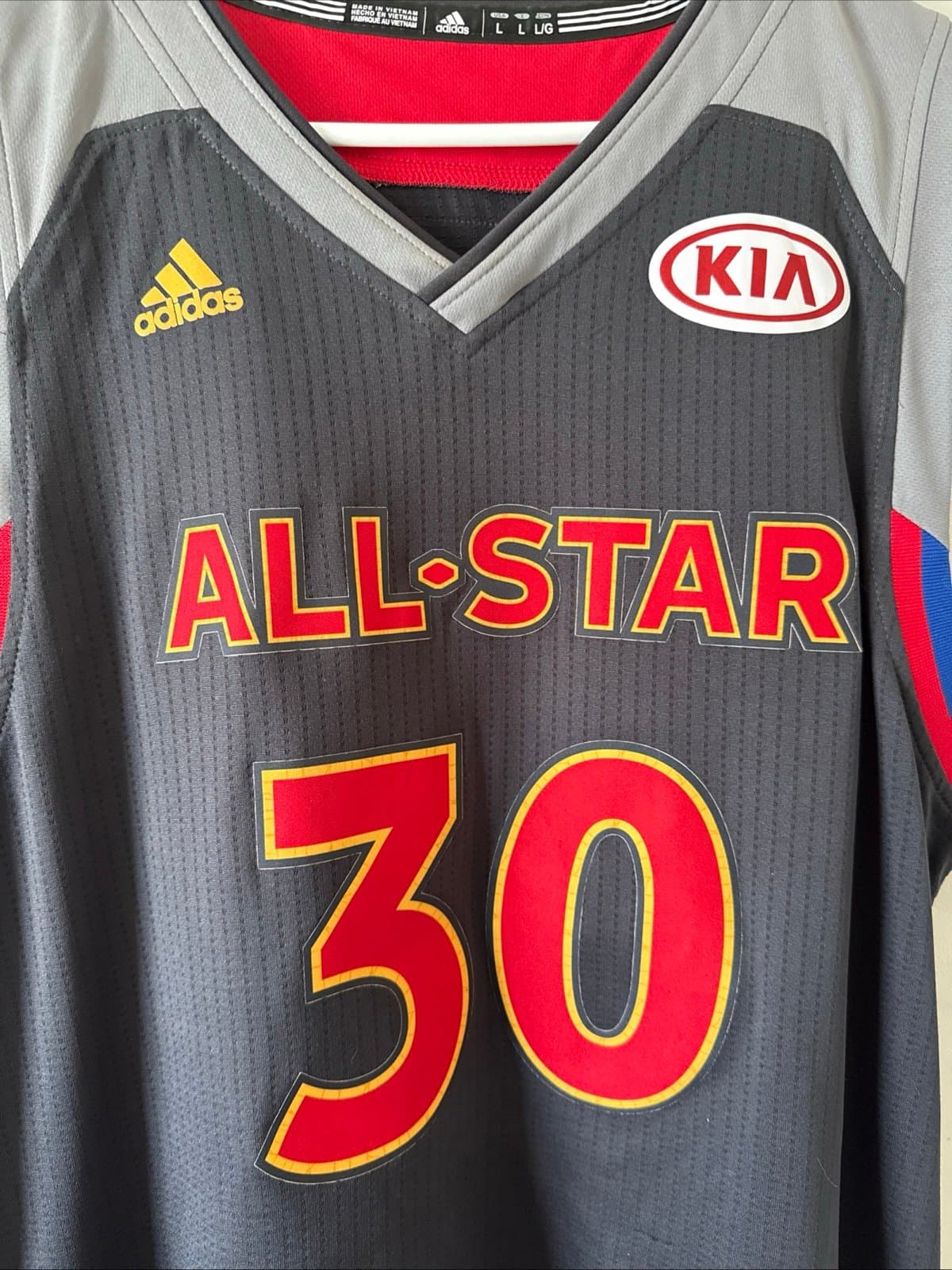 Men’s Adidas Stephen Curry #30 2017 NBA All-Star Game Swingman Jersey Sz L RARE - Thumbnail 2