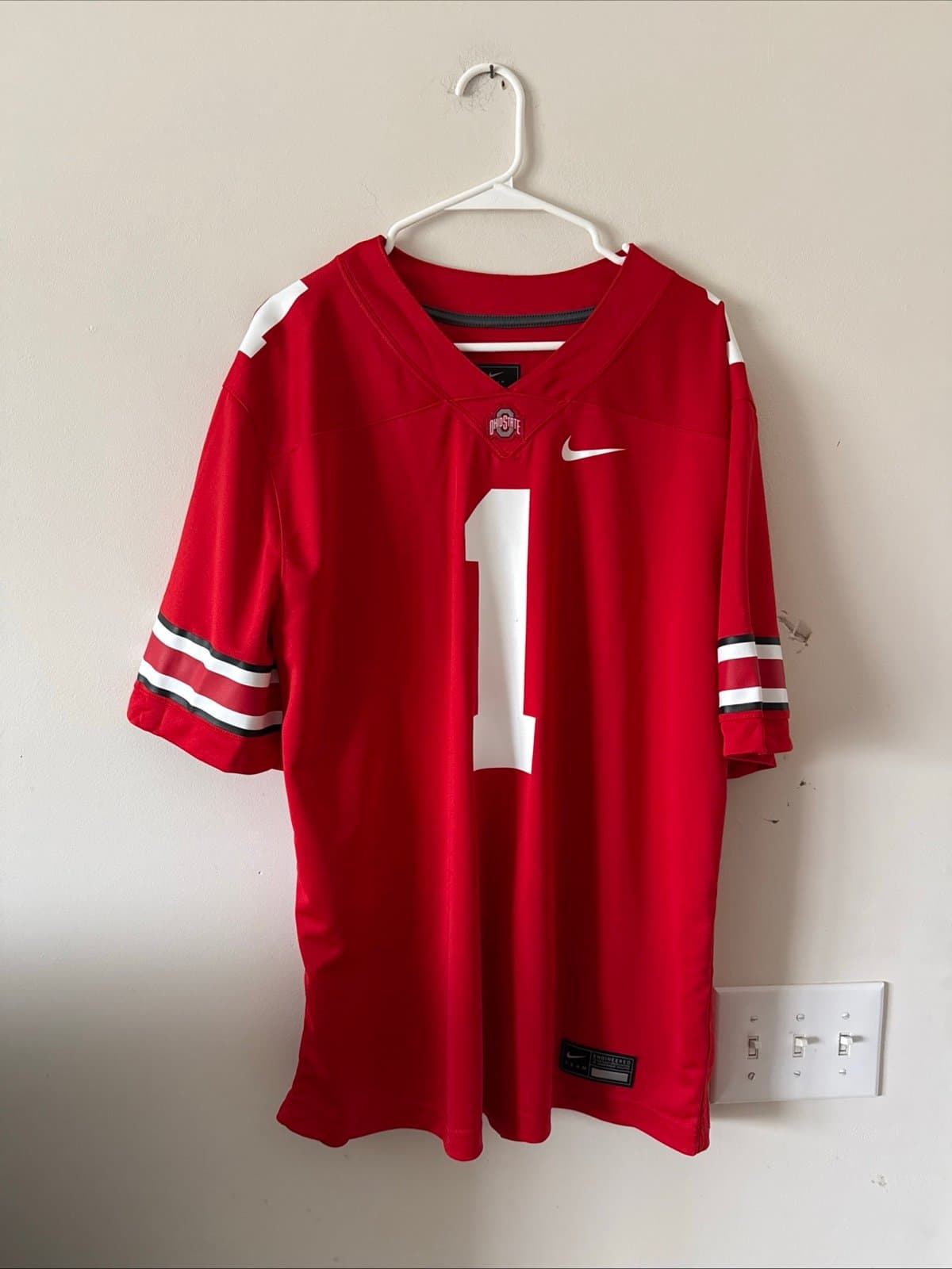 Men’s Nike Will Howard #1 Ohio State Buckeyes NCAA Jersey Sz XL - Red RARE - Image 1