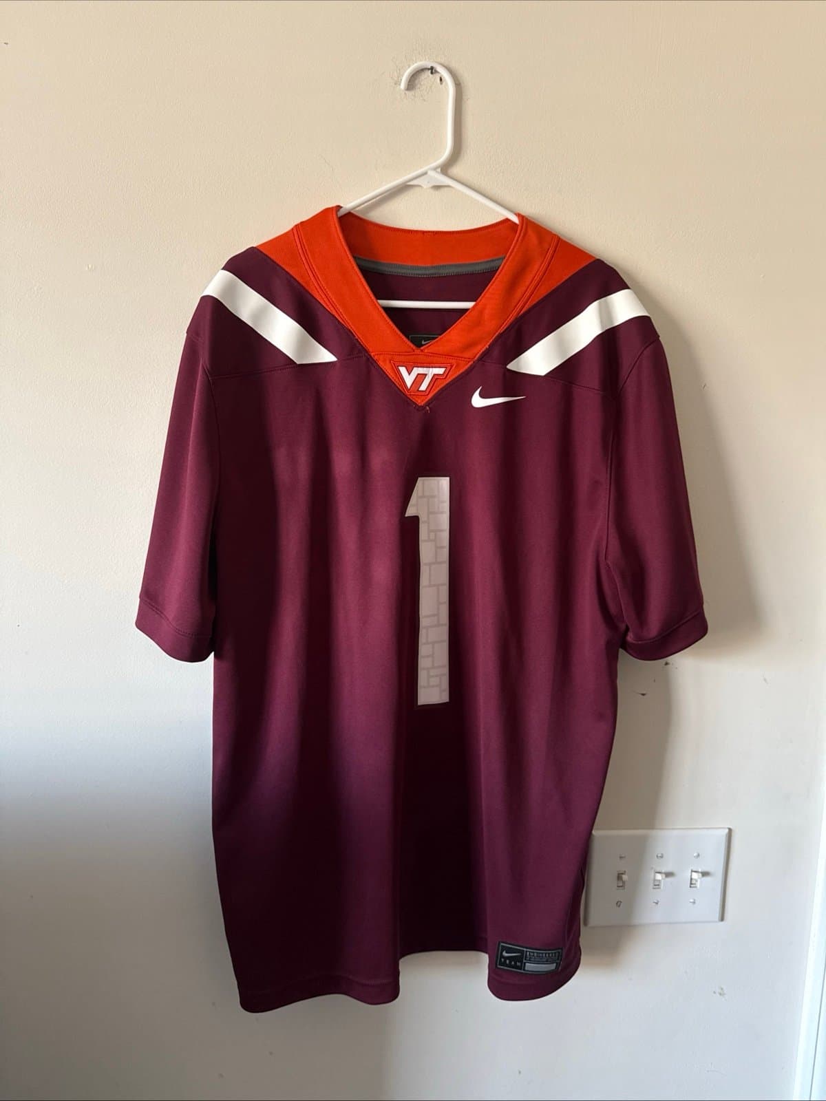 Men’s Nike Kyron Drones #1 Virginia Tech Hokies 2025 Dri Fit Jersey Sz XL - RARE - Image 1