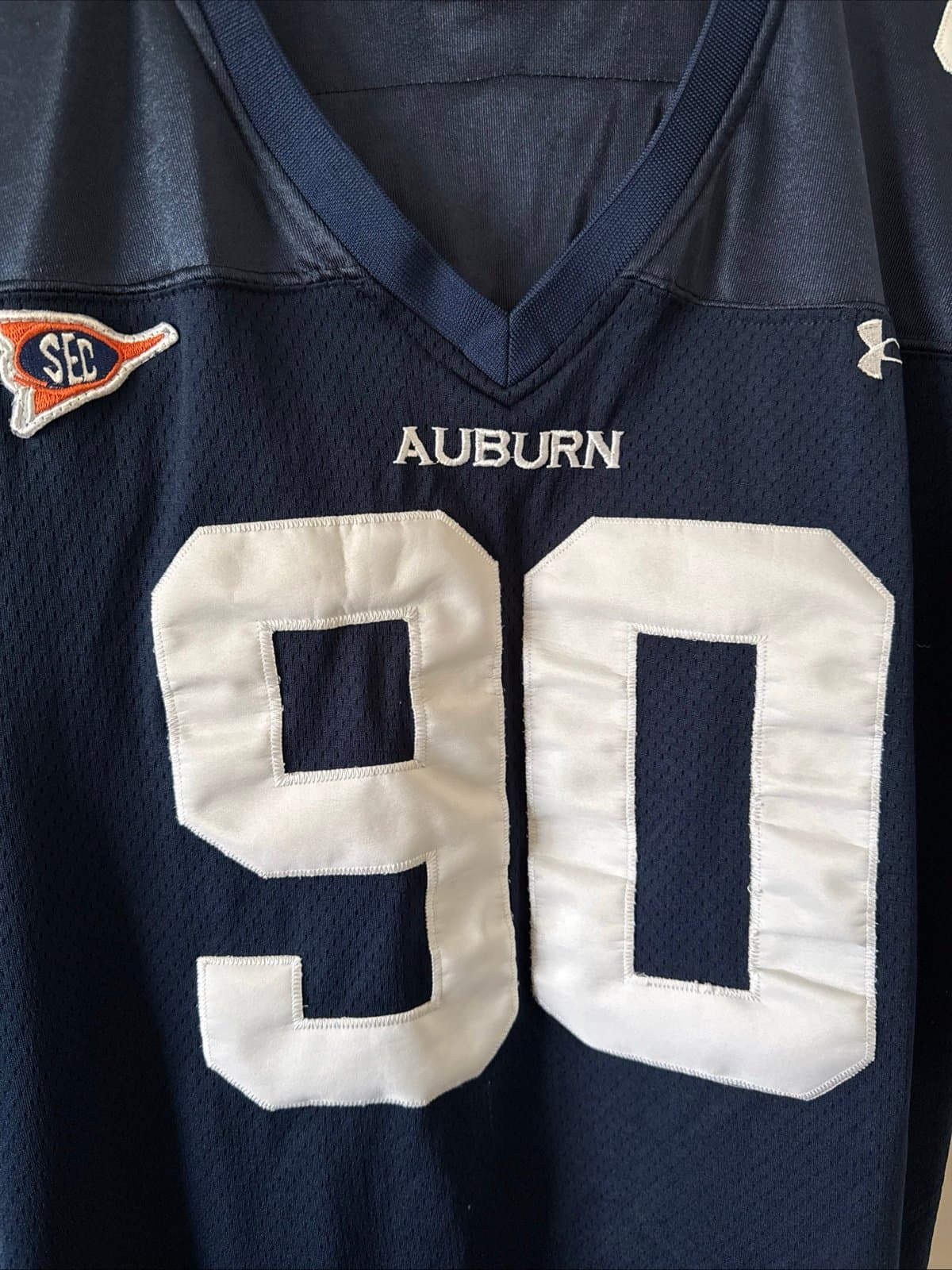 Men’s Under Armour Nick Fairley #90 Auburn Tigers NCAA Jersey Sz 56 - Blue RARE - Thumbnail 2