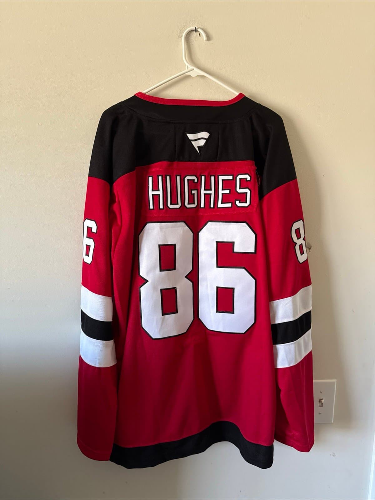 Men’s Fanatics Jack Hughes #86 New Jersey Devils Home Jersey Sz 56 - Red RARE - Thumbnail 5