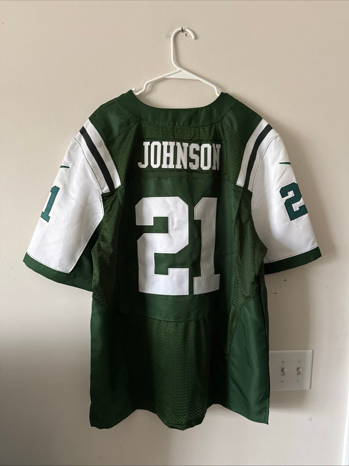Men’s Nike CHRIS JOHNSON #21 New York Jets NFL Stitched Jersey Sz 52 Green RARE - Thumbnail 7
