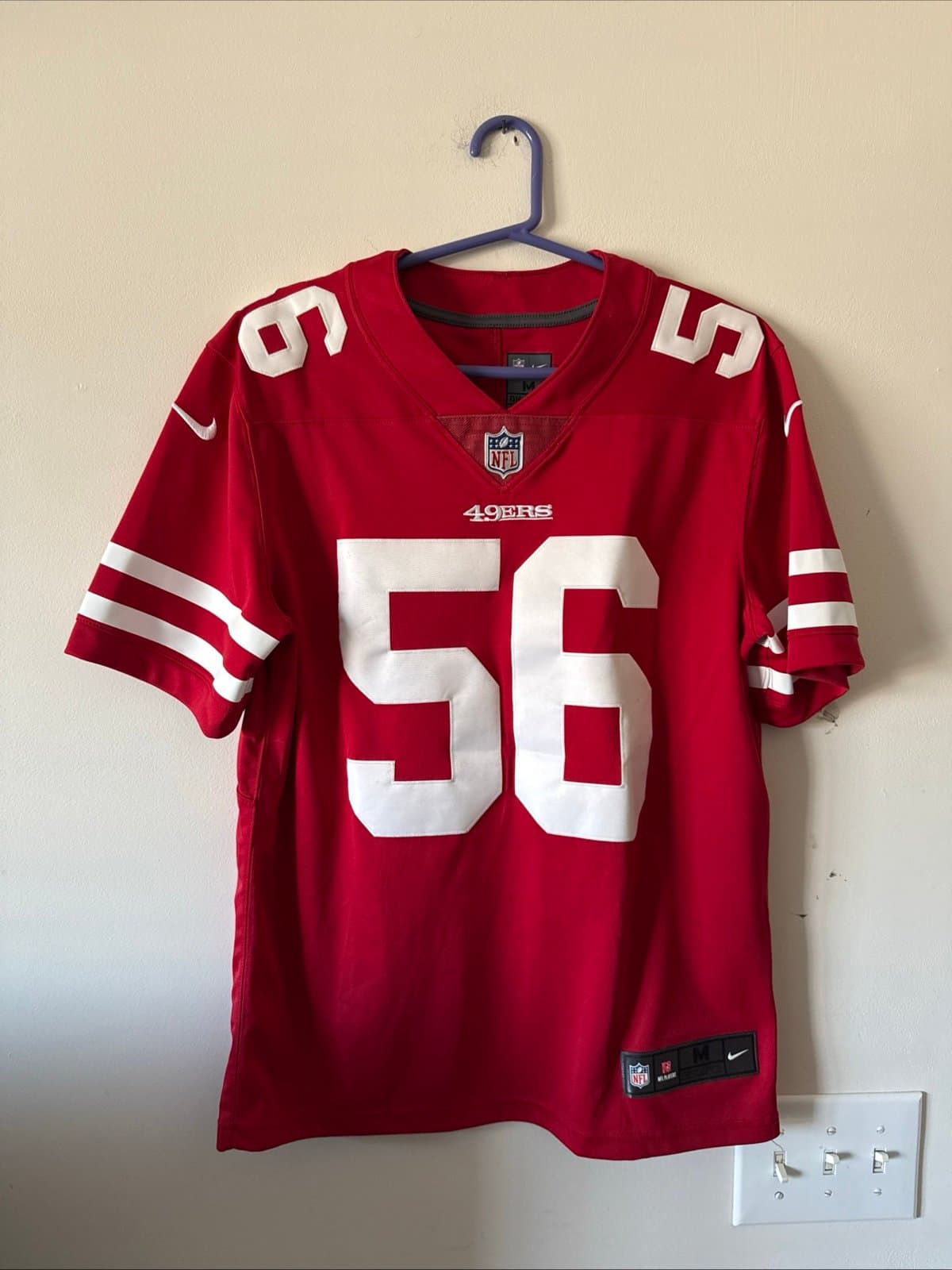 Men’s Nike Reuben Foster #56 San Francisco 49ers Vapor Lmtd Jersey Sz M Red RARE - Image 1