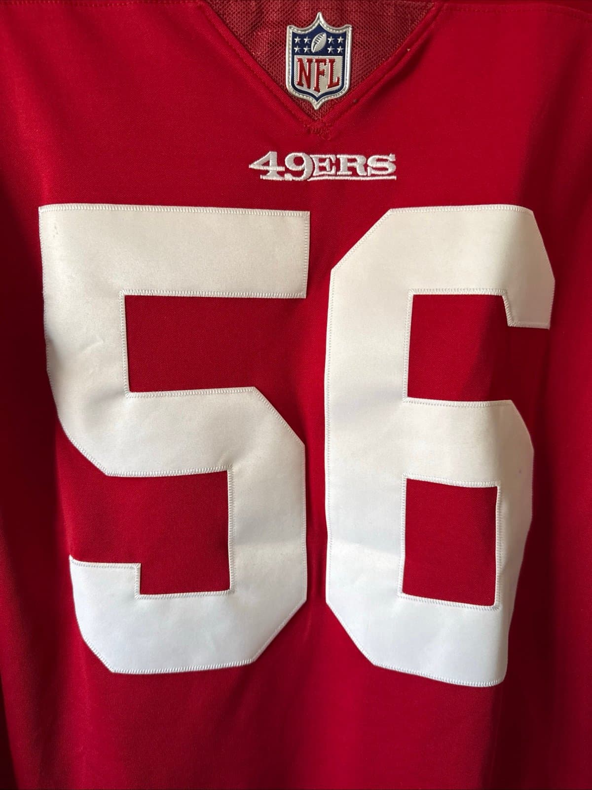 Men’s Nike Reuben Foster #56 San Francisco 49ers Vapor Lmtd Jersey Sz M Red RARE - Thumbnail 2