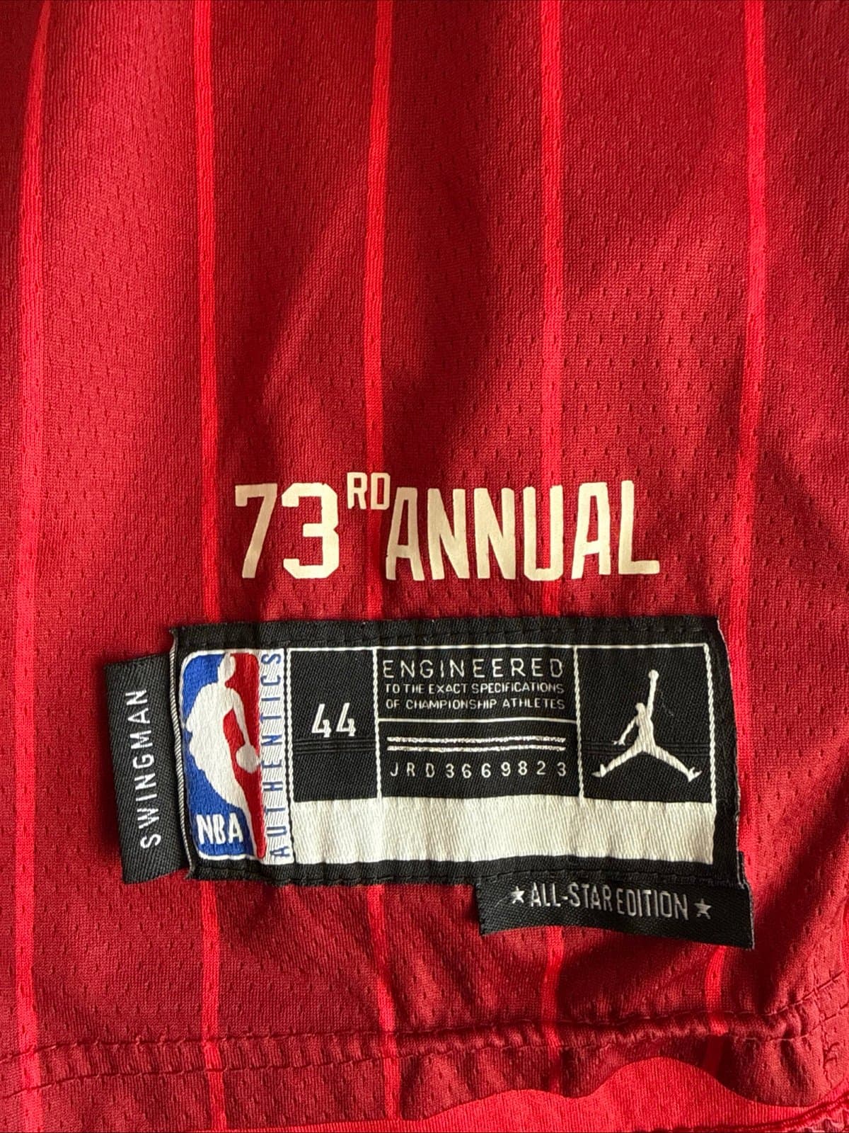 Men’s Jordan Stephen Curry#30 2024 NBA All-Star Game Jersey Sz 44 - Red RARE - Thumbnail 3