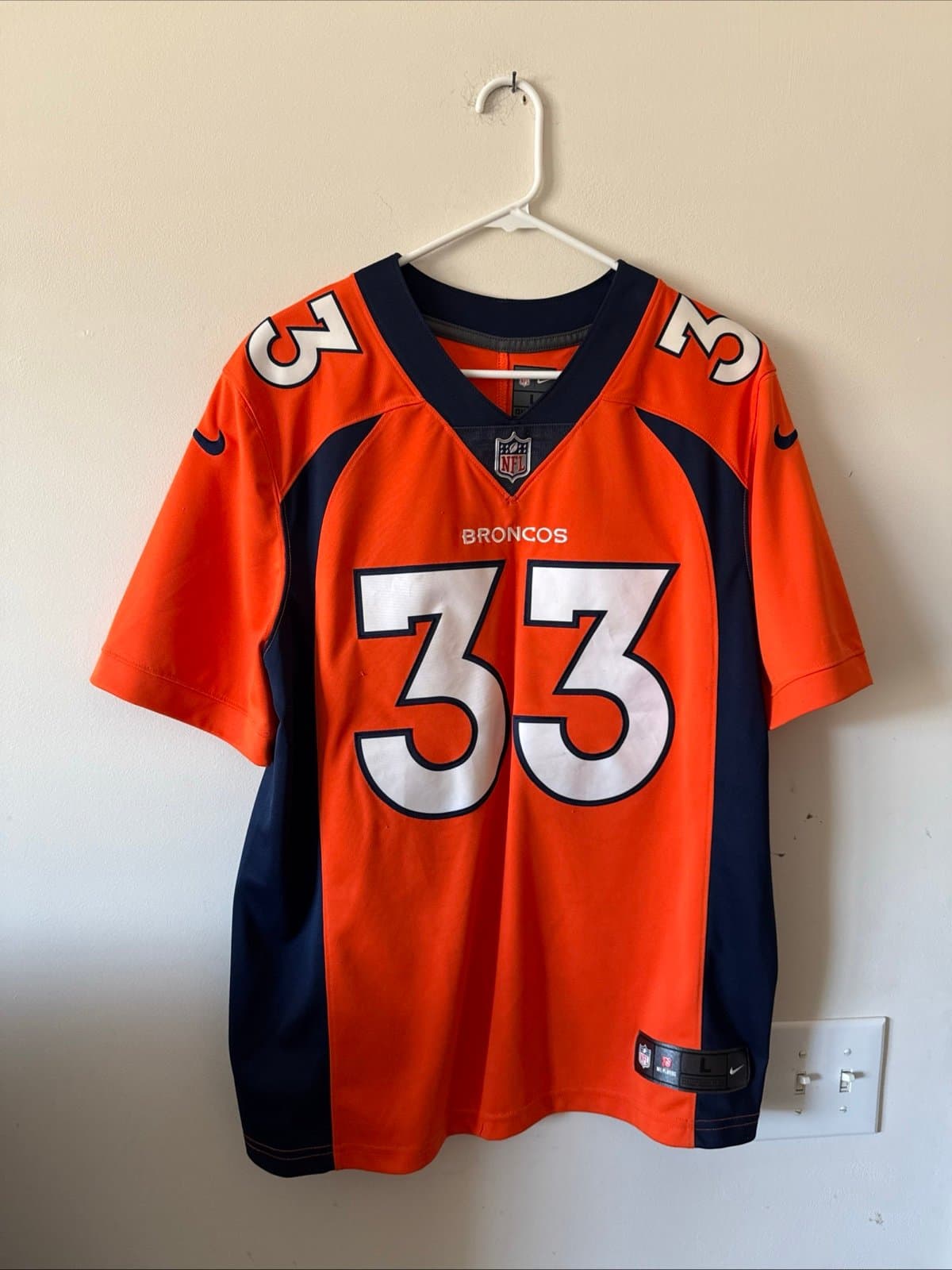 Men’s Nike Javonte Williams #33 Denver Broncos Vapor Lmtd NFL Jersey Sz L - RARE - Image 1