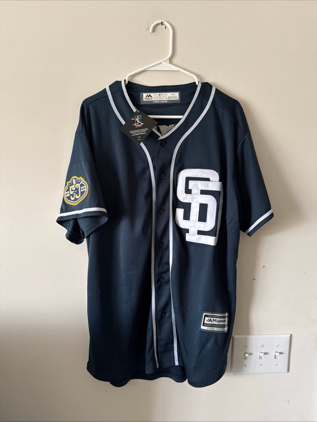 Men’s Majestic Tony Gwynn #19 San Diego Padres 50th Anniversary Sz L - NWT RARE - Image 1