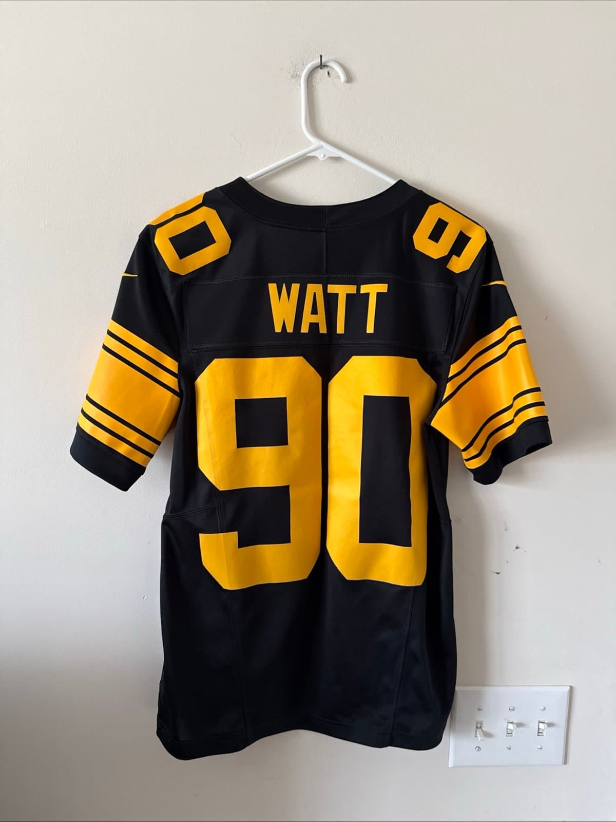 Men’s Nike TJ Watt #90 Pittsburgh Steelers Vapor Lmtd ColorRush Jersey Sz S RARE - Thumbnail 7