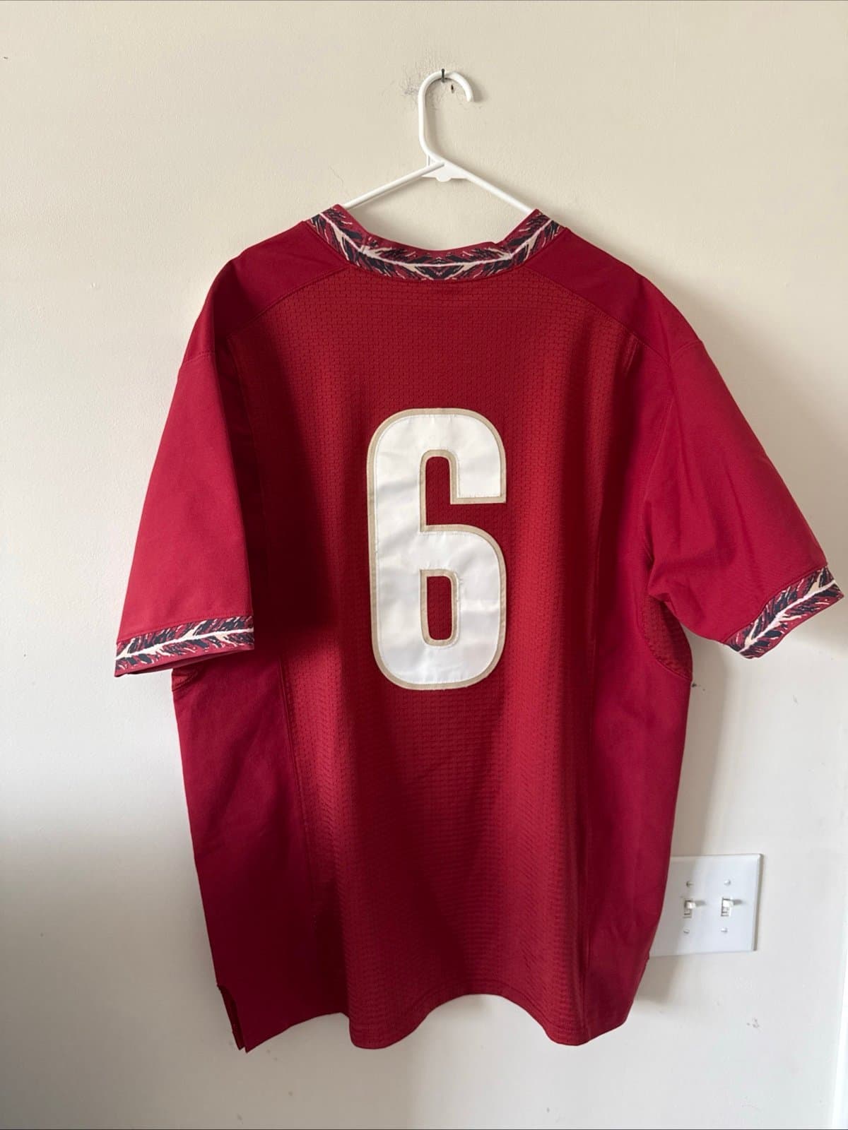 MEN’S NIKE LEROY BUTLER #6 FLORIDA STATE SEMINOLES NCAA JERSEY SZ 48 - RED RARE - Thumbnail 6