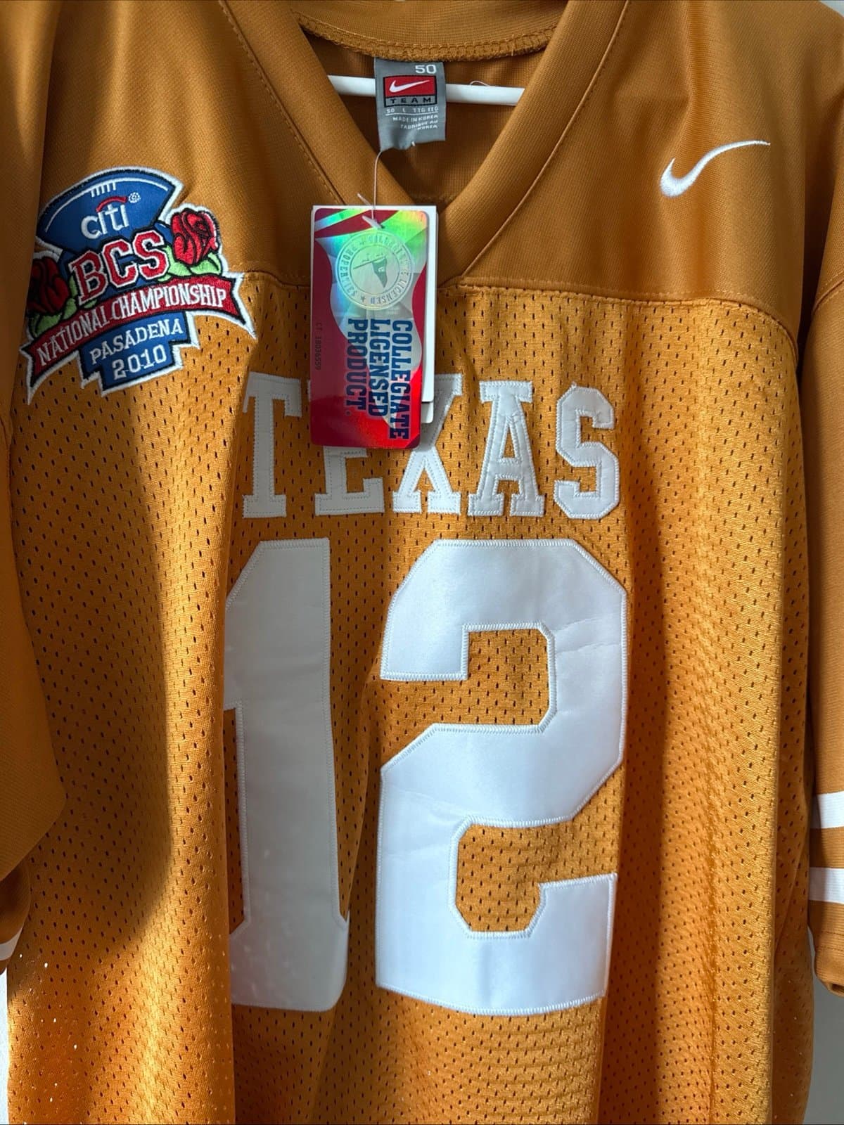 Men’s Nike Colt McCoy #12 Texas Longhorns 2010 BCS NCAA Jersey Sz 50 - NWT RARE - Thumbnail 2