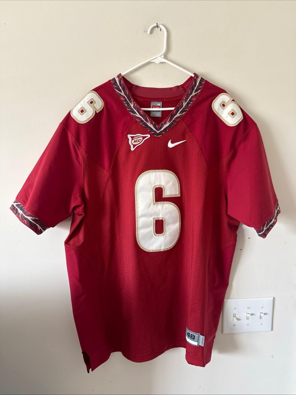 MEN’S NIKE LEROY BUTLER #6 FLORIDA STATE SEMINOLES NCAA JERSEY SZ 48 - RED RARE
