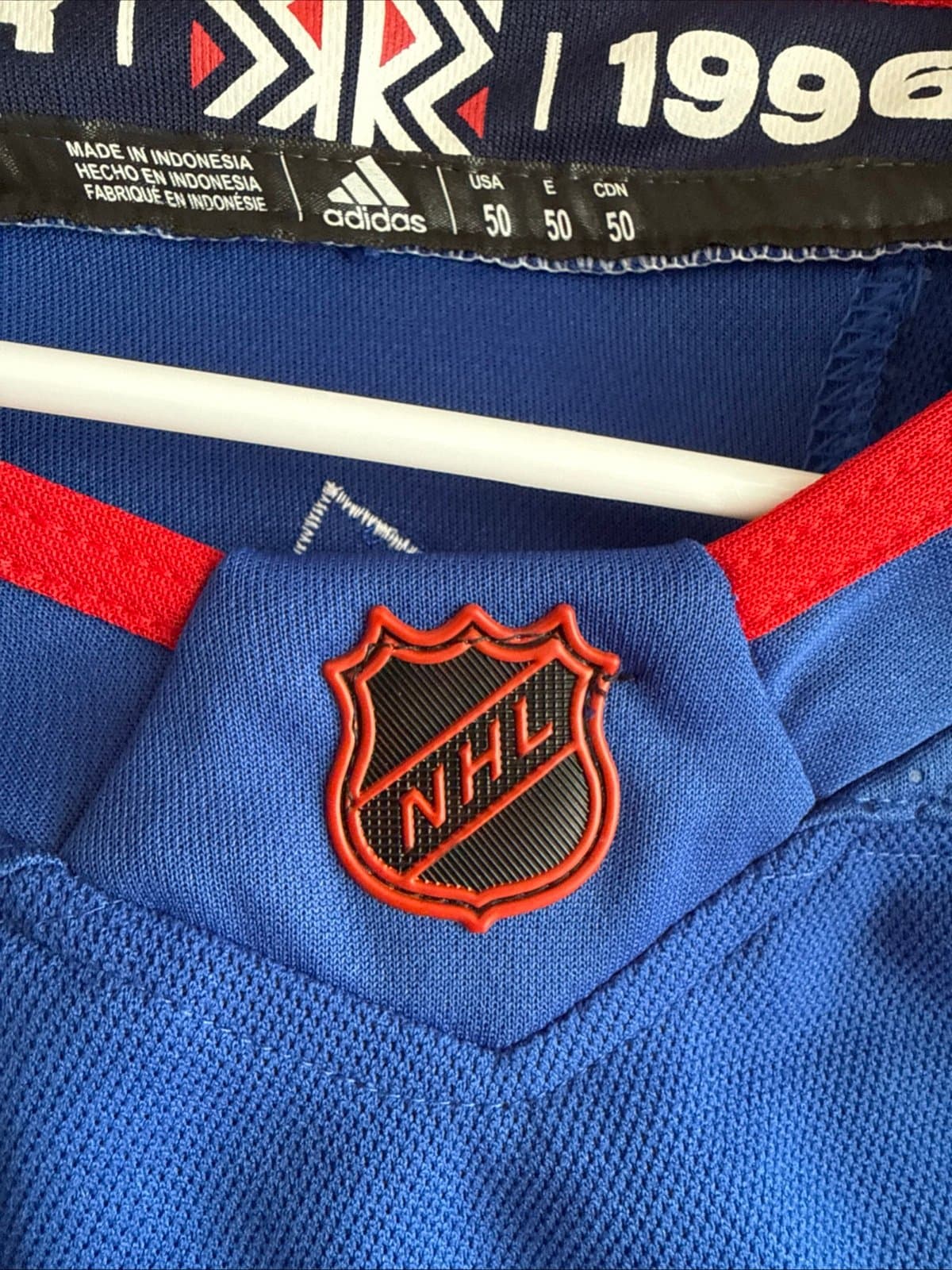 MEN’S ADIDAS K’ANDRE MILLER #79 NY RANGERS REVERSE RETRO 2.0 JERSEY SZ 50 - RARE - Thumbnail 4