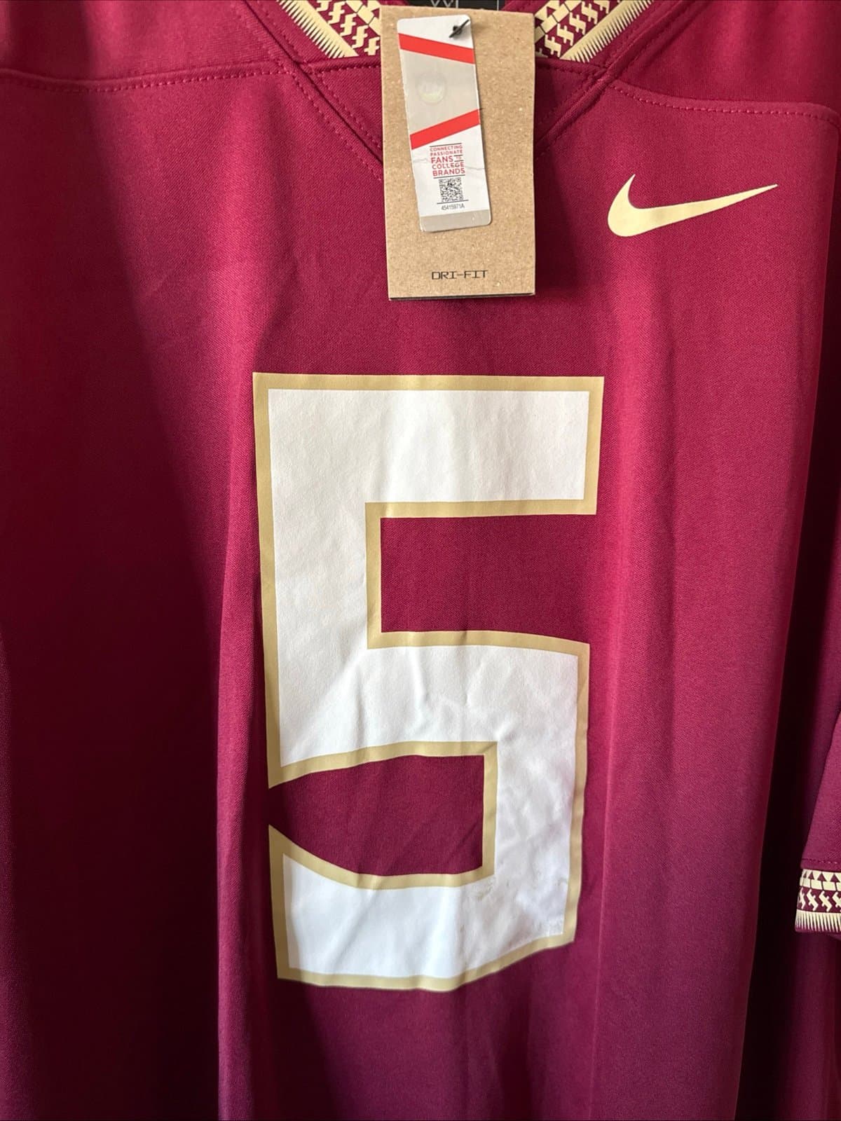 Men’s Nike Jared Verse #5 FSU Seminoles NCAA Jersey Sz 2XL - Red NWT RARE - Thumbnail 2