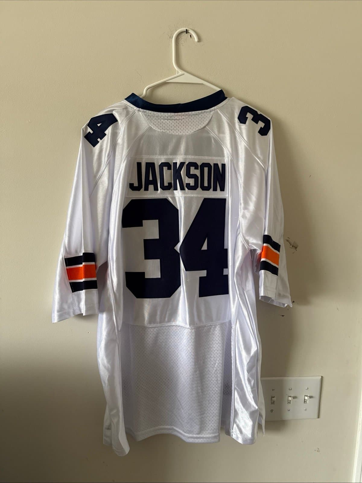 Men’s Under Armour Bo Jackson #34 Auburn Tigers NCAA Jersey Sz L - White RARE - Thumbnail 6