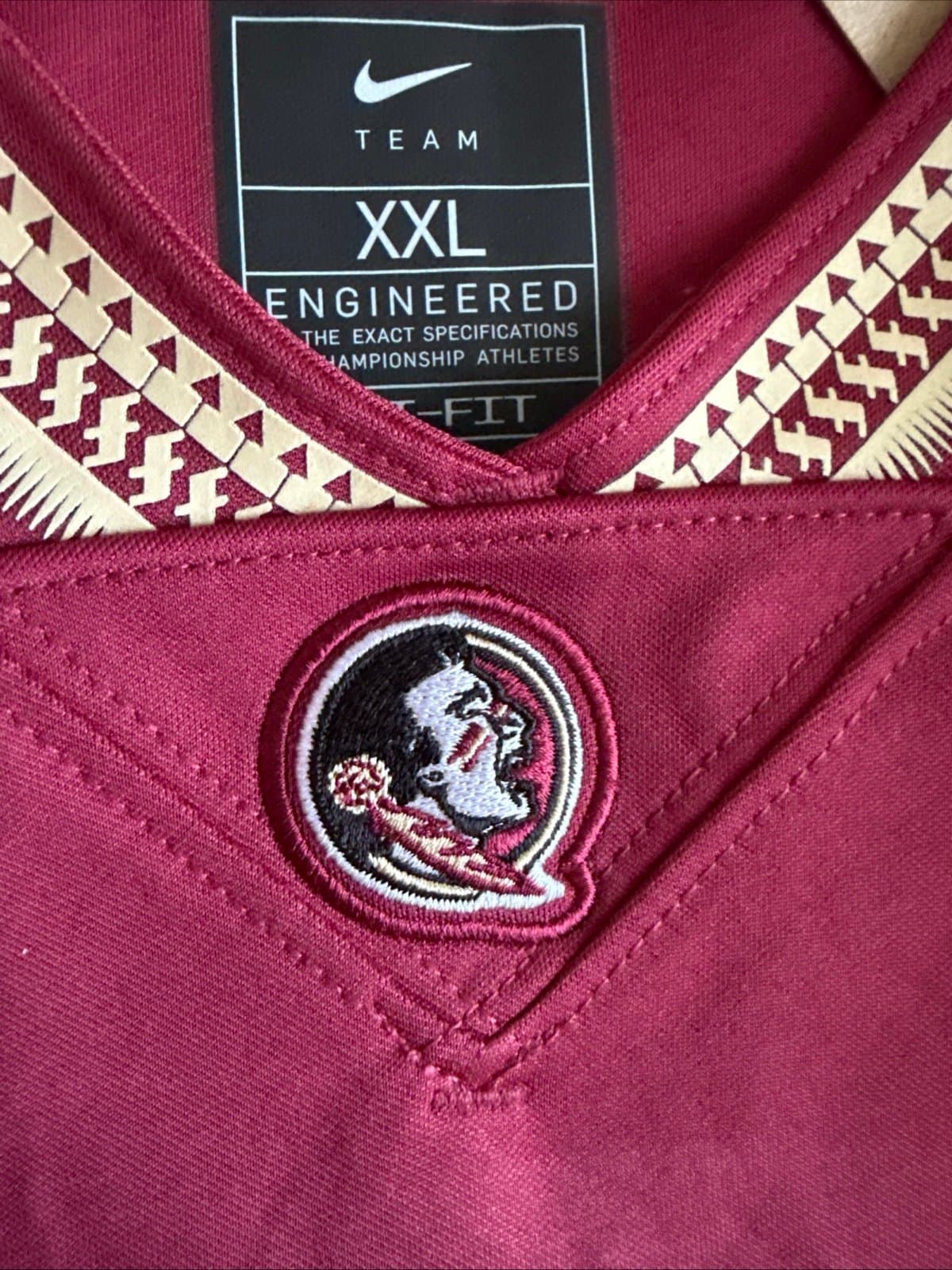 Men’s Nike Jared Verse #5 FSU Seminoles NCAA Jersey Sz 2XL - Red NWT RARE - Thumbnail 5