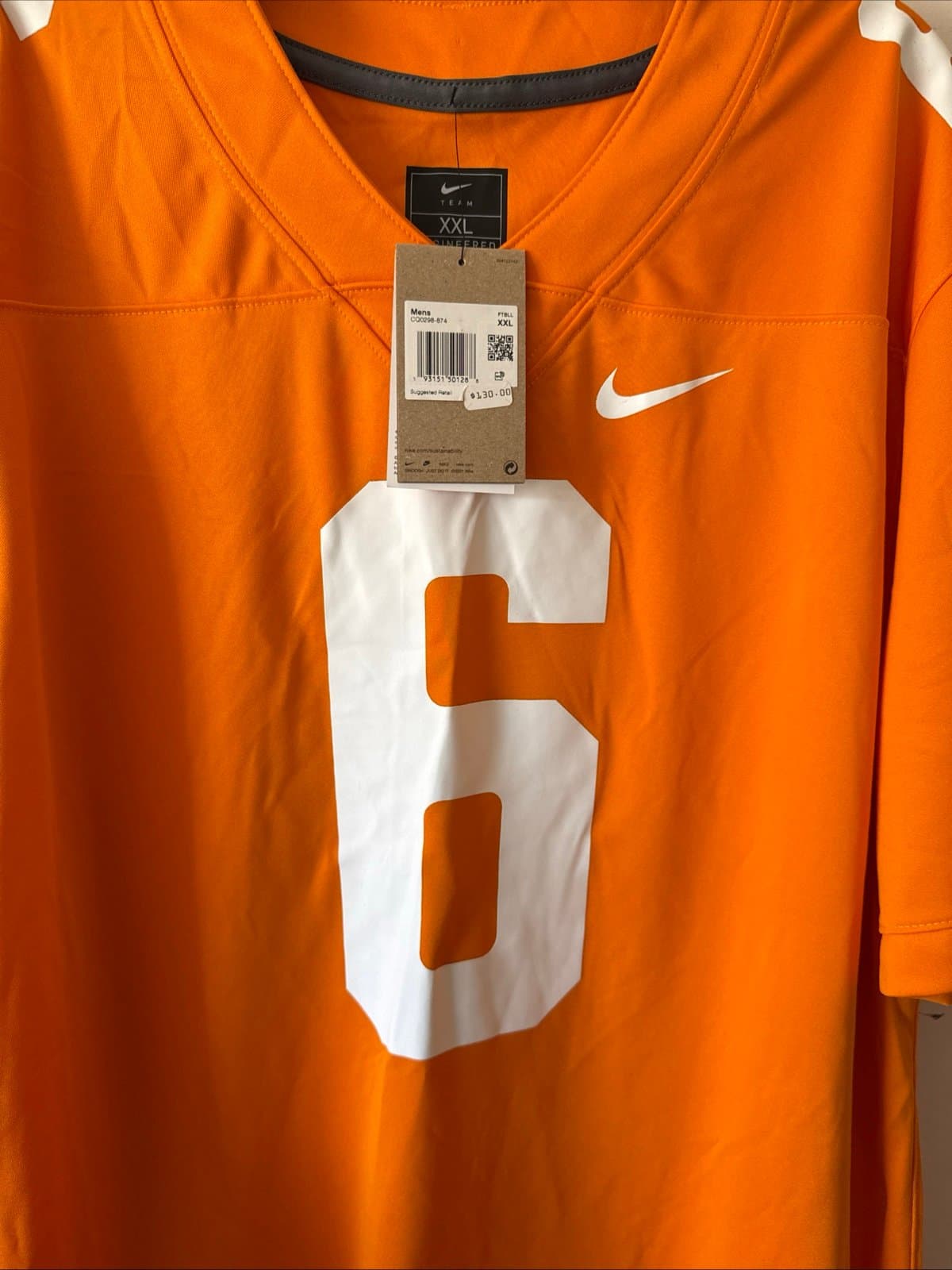 Men’s Nike Tennessee Volunteers Alvin Kamara #6 Alumni Jersey Sz 2XL Orange NWT - Thumbnail 2
