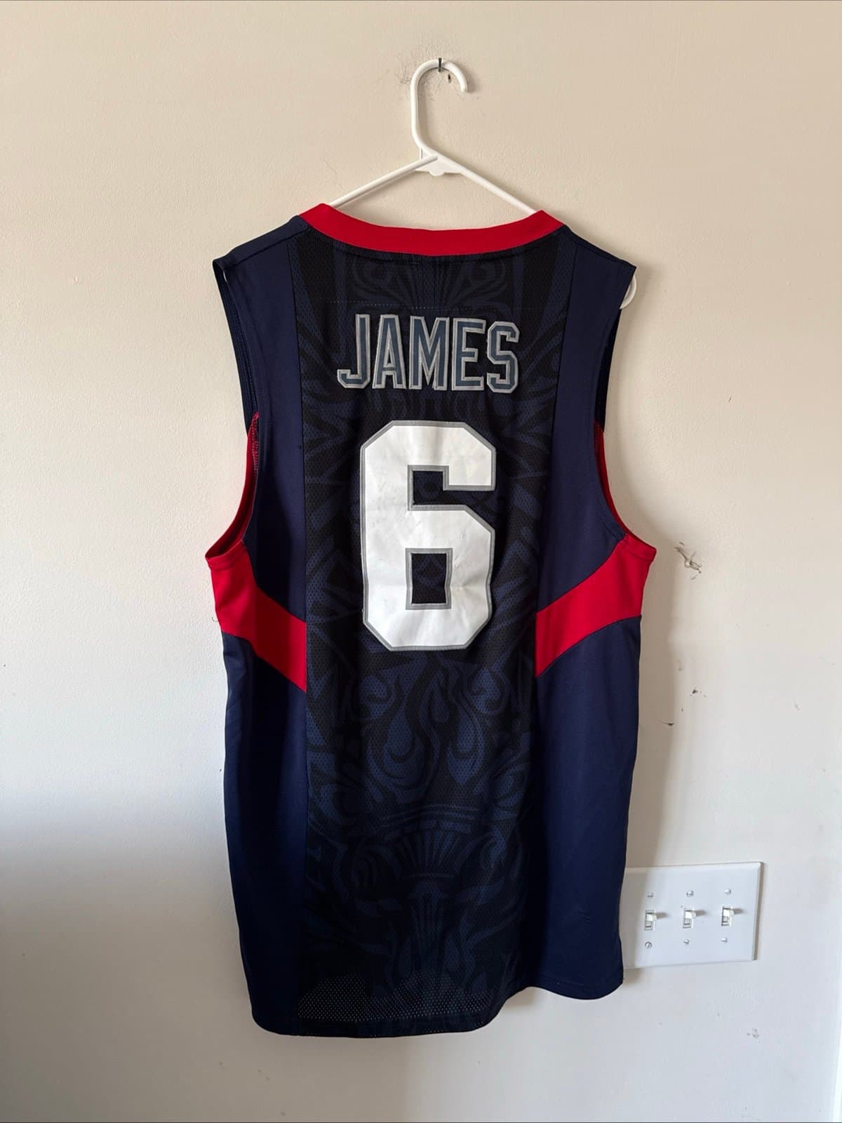 Men’s Nike LeBron James #6 Team USA 2008 Beijing Olympics Jersey Sz L Blue RARE - Thumbnail 6