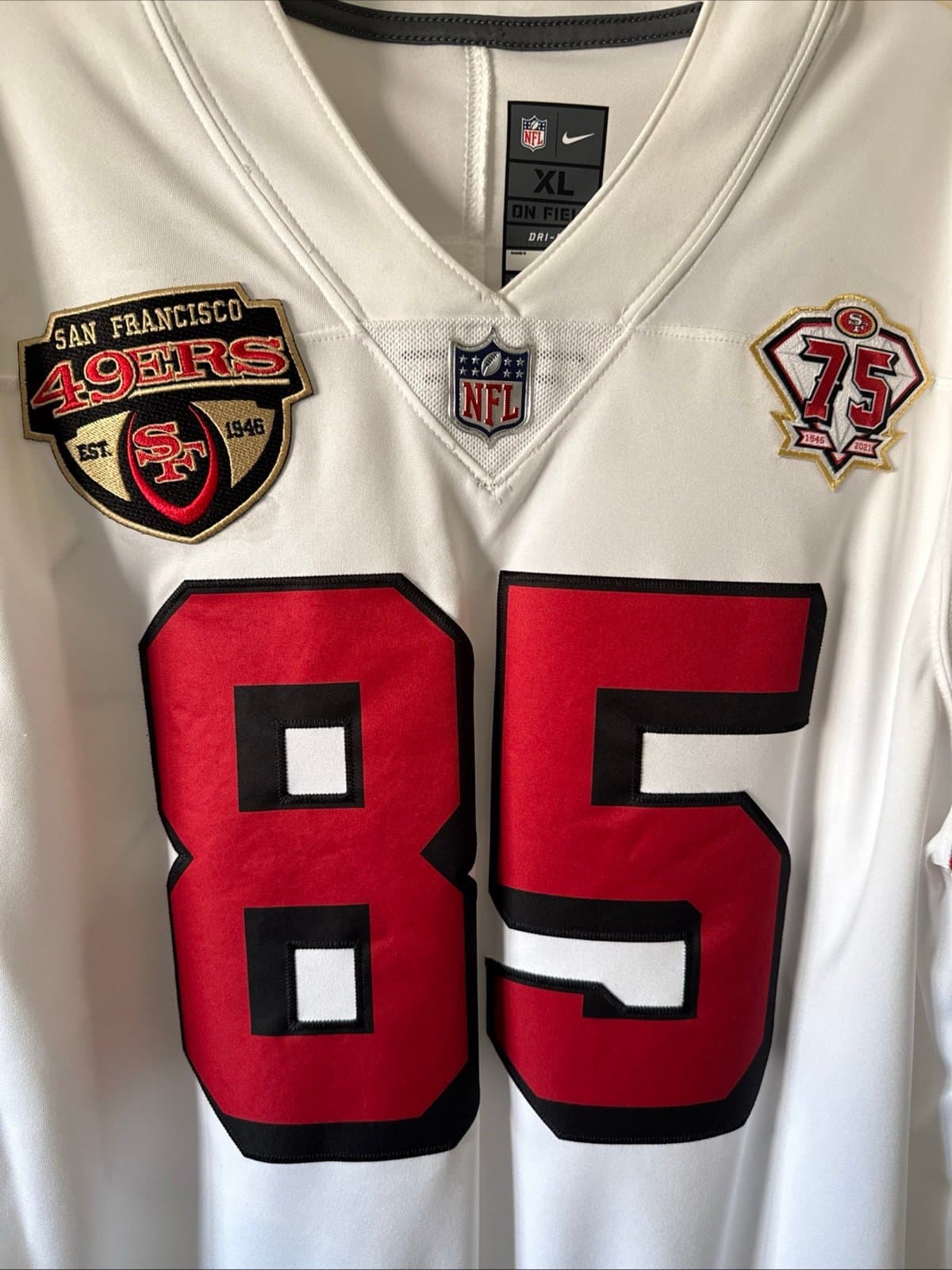 Men's Nike George Kittle #85 San Francisco 49ers 75th Anniv Jersey Sz XL - RARE - Thumbnail 2