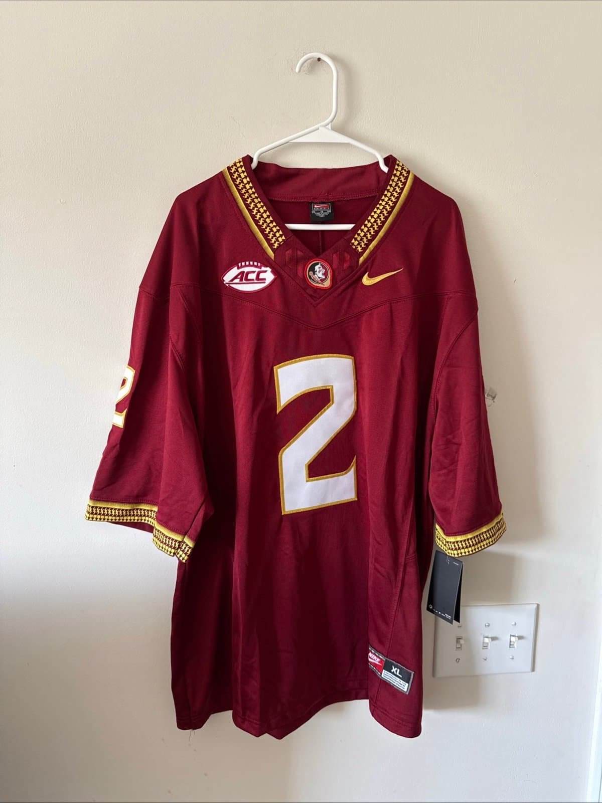 Men’s Nike Deion Sanders #2 Florida State Seminoles Football Jersey Sz XL - NWT - Image 1