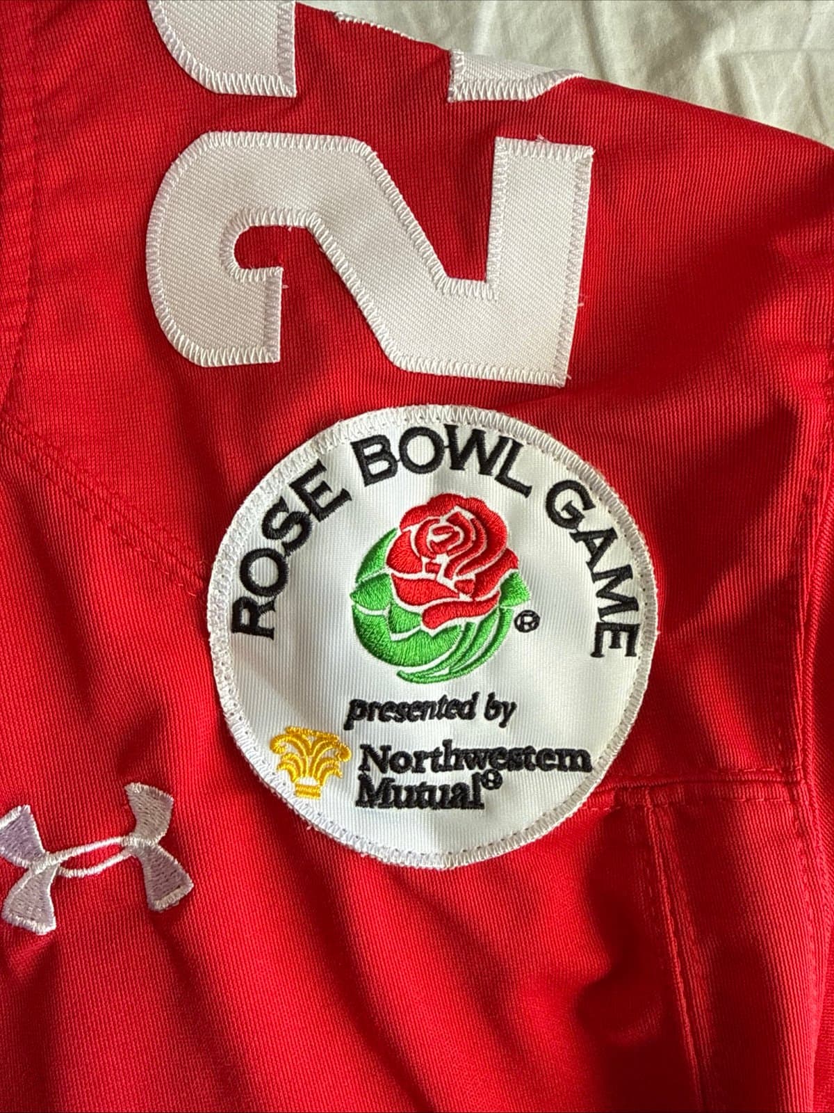 Men's Under Armour Jonathan Taylor #23 Wisconsin Badgers Rose Bowl Jersey Sz XL - Thumbnail 5