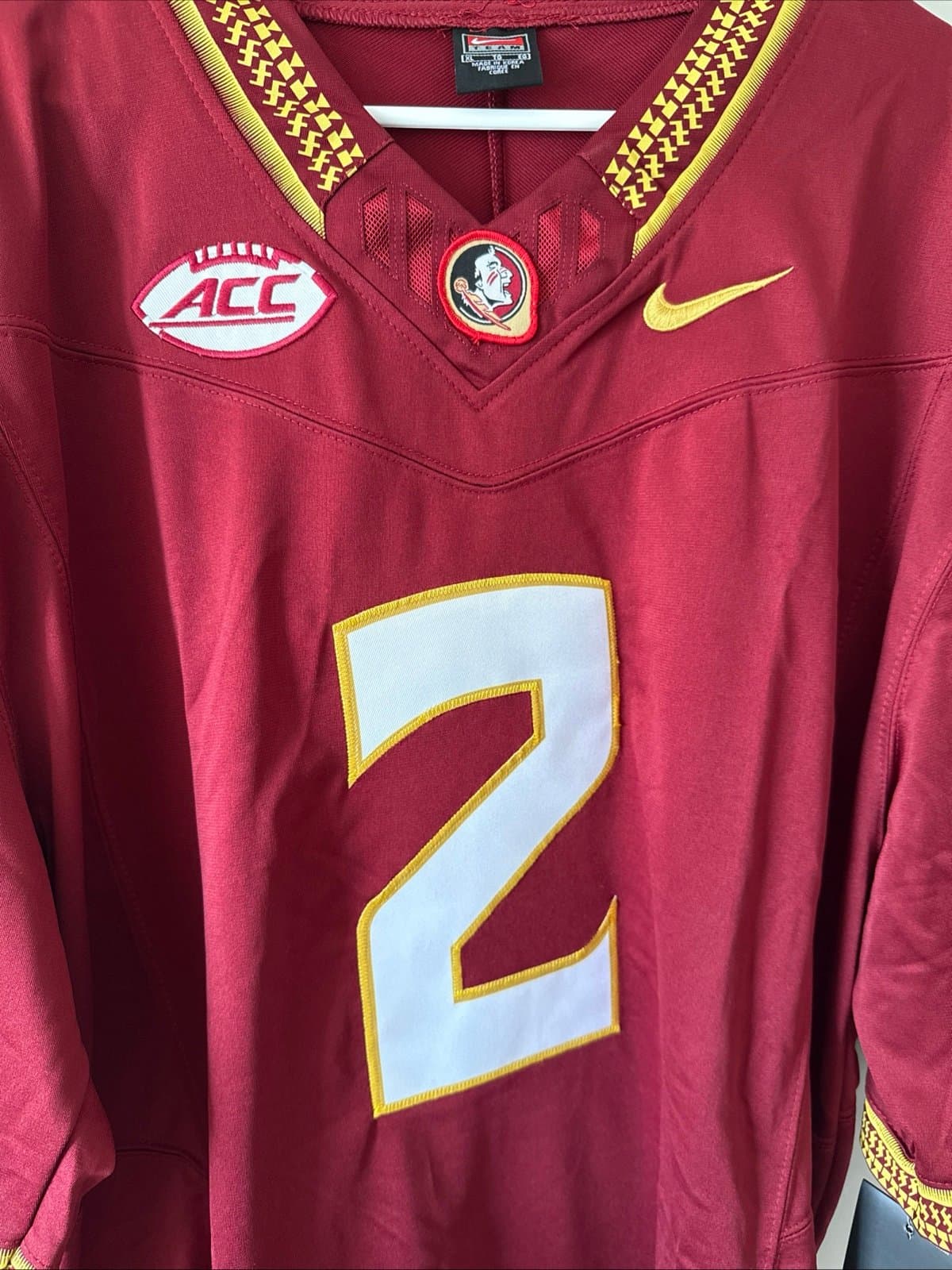 Men’s Nike Deion Sanders #2 Florida State Seminoles Football Jersey Sz XL - NWT - Thumbnail 2