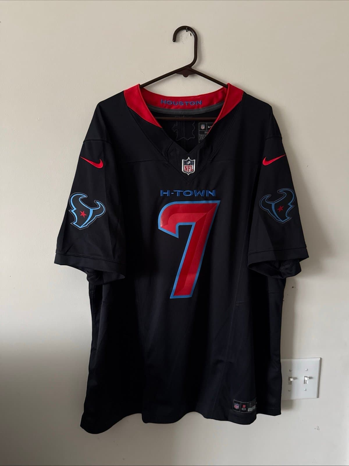 Men’s Nike CJ Stroud #7 Houston Texans Vapor Lmtd 2nd Alt Jersey Sz 2XL - Blue - Image 1