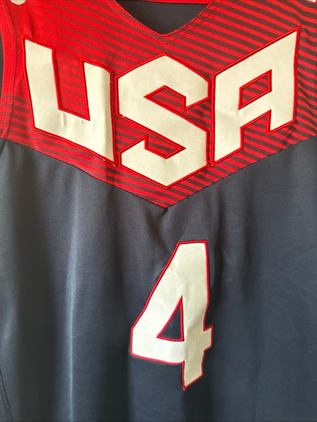 Men’s Nike Stephen Curry #4 Team USA 2014 Olympics FIBA Jersey Sz S - Blue RARE - Thumbnail 2