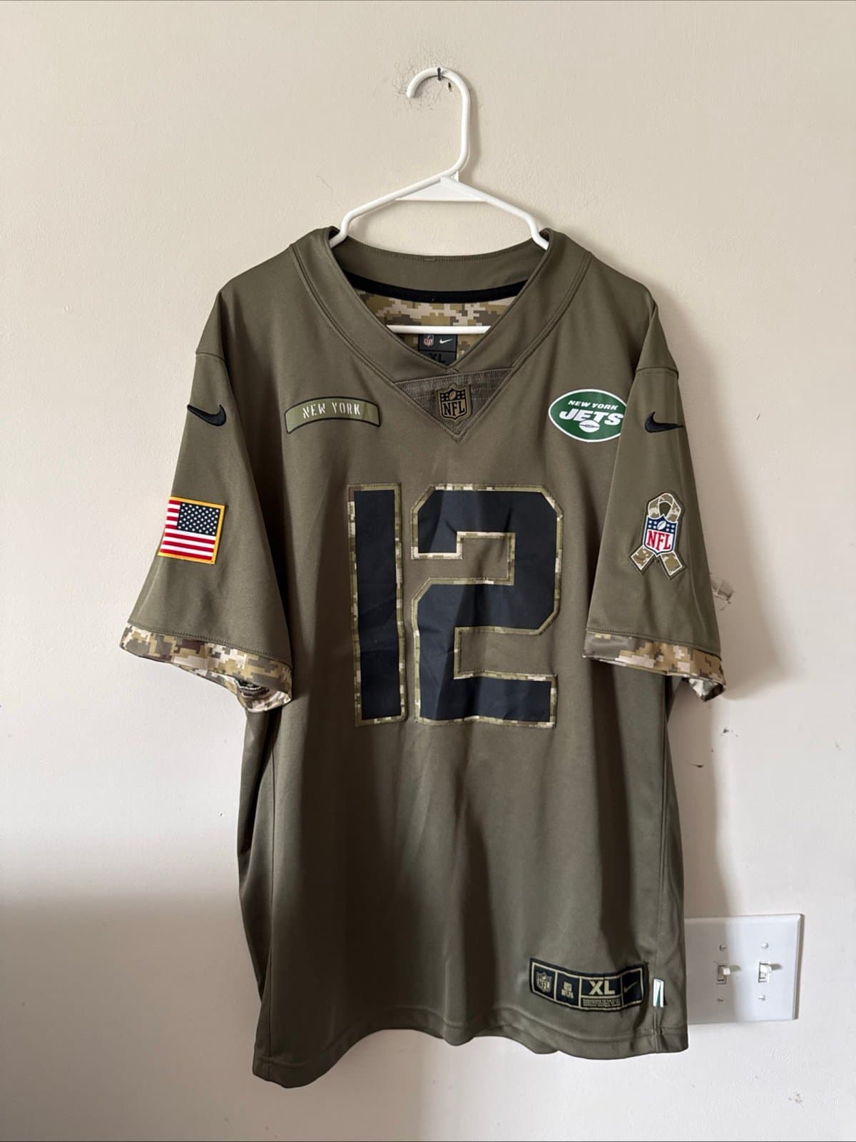 Men’s Nike Joe Namath #12 New York Jets Salute To Service NFL Jersey Sz XL RARE - Image 1
