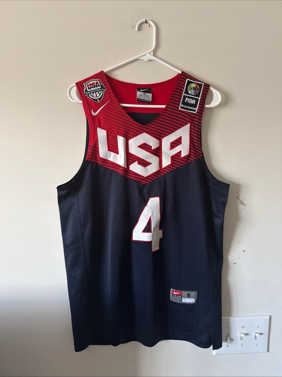 Men’s Nike Stephen Curry #4 Team USA 2014 Olympics FIBA Jersey Sz S - Blue RARE - Image 1