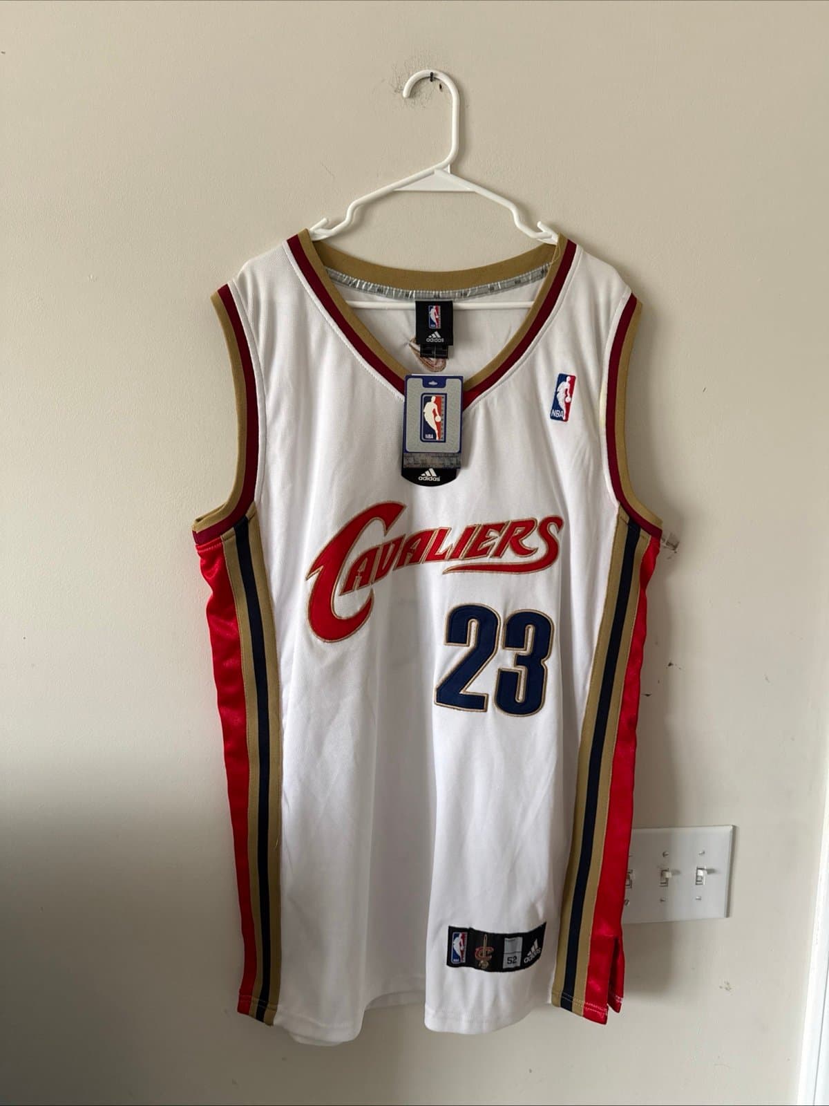 Men’s Adidas Lebron James #23 Cleveland Cavaliers Jersey Sz 52 - White NWT RARE - Image 1