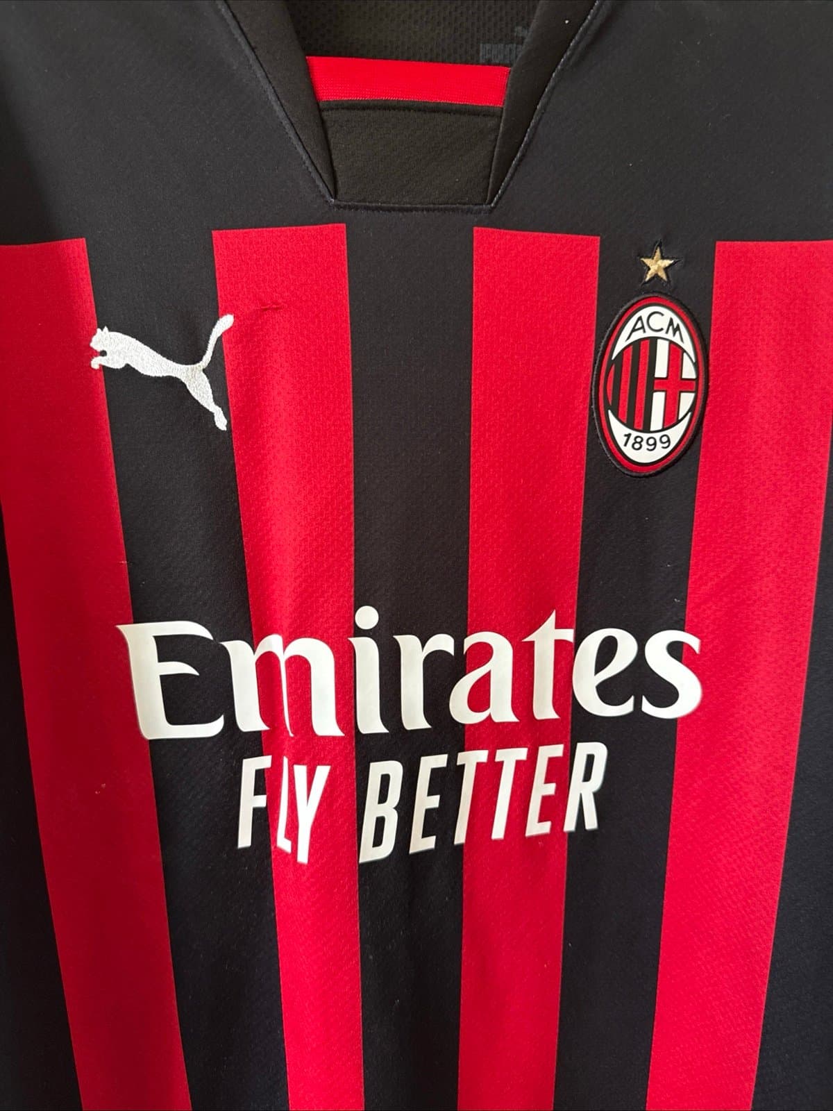 Men’s Sergino Dest #21 AC Milan 2022/23 Home Authentic Jersey Sz S - RARE - Thumbnail 2