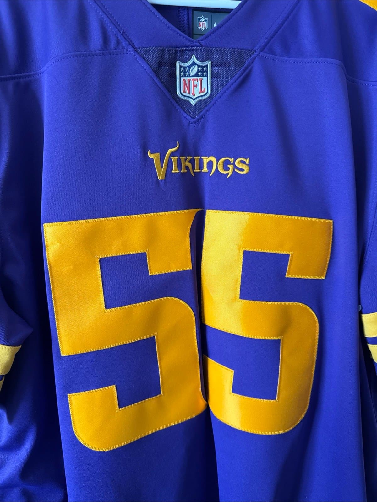 Men’s Nike Anthony Barr #55 Minnesota Vikings Vapor Limited Jersey Sz XL - RARE - Thumbnail 2
