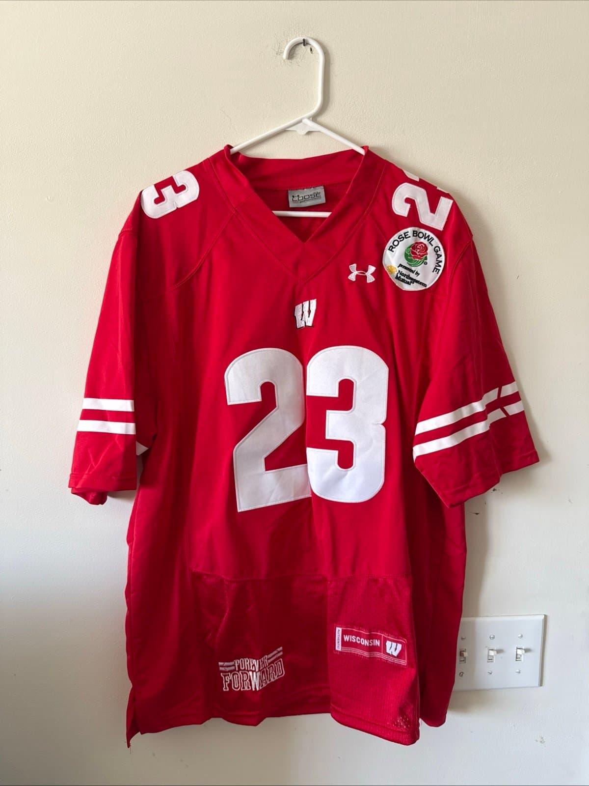 Men's Under Armour Jonathan Taylor #23 Wisconsin Badgers Rose Bowl Jersey Sz XL - Image 1