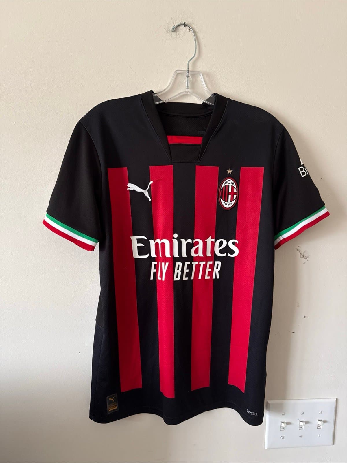 Men’s Sergino Dest #21 AC Milan 2022/23 Home Authentic Jersey Sz S - RARE - Image 1