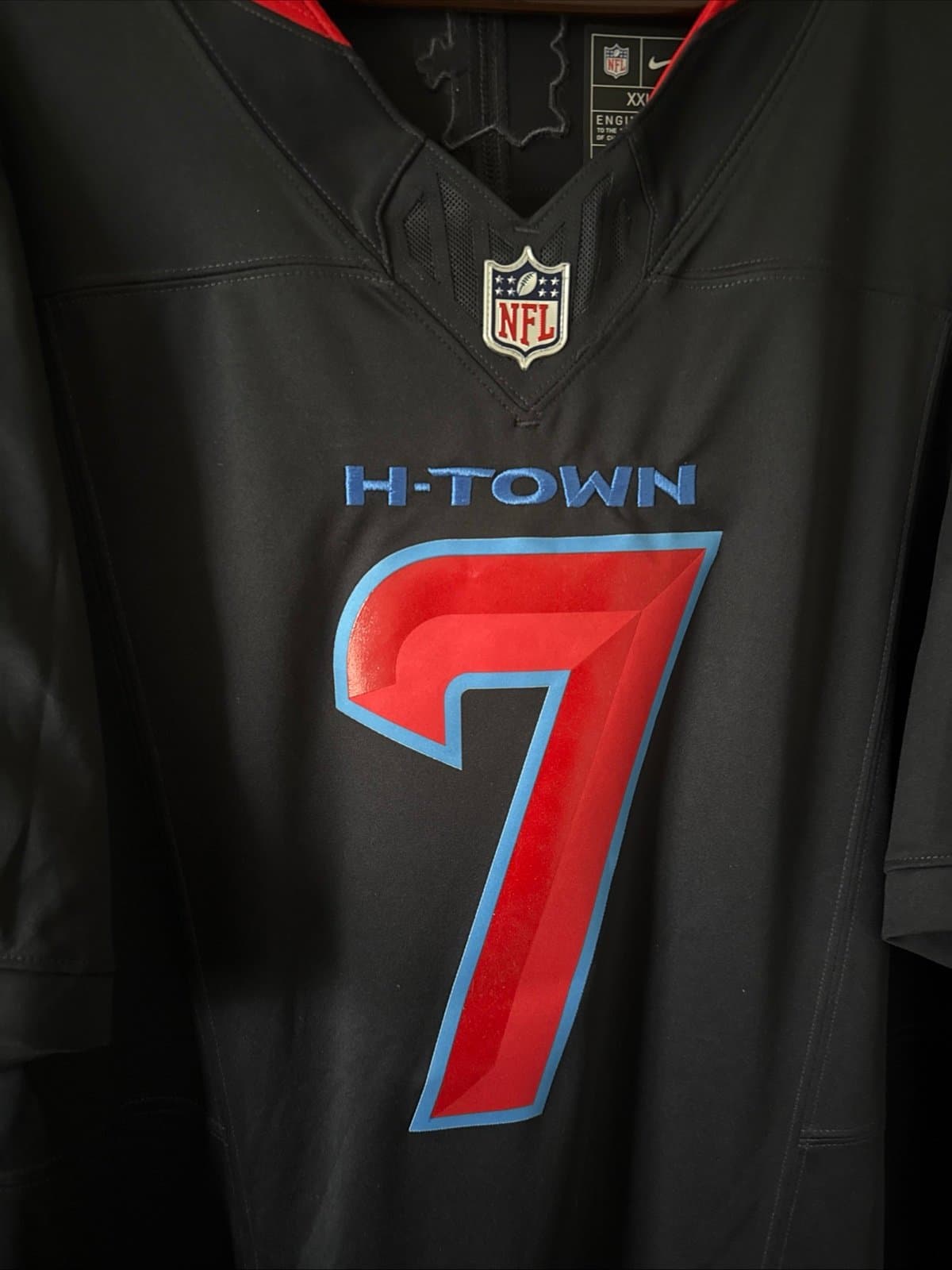 Men’s Nike CJ Stroud #7 Houston Texans Vapor Lmtd 2nd Alt Jersey Sz 2XL - Blue - Thumbnail 2