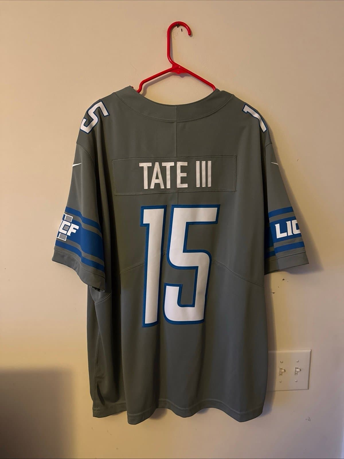 Men’s Nike Golden Tate #15 Detroit Lions Vapor Lmtd Jersey Sz 2XL - Gray RARE - Thumbnail 6
