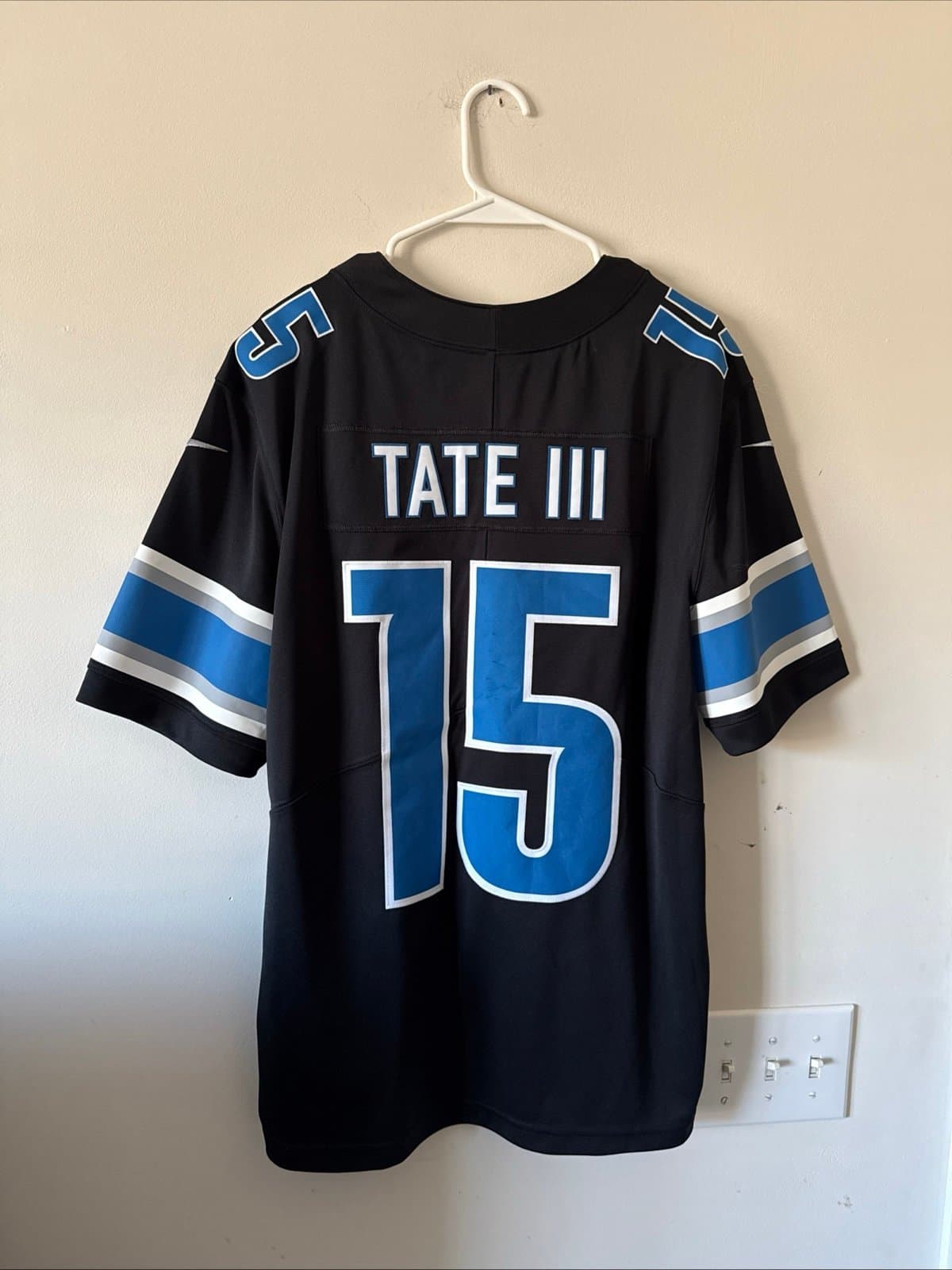 Men’s Nike Golden Tate #15 Detroit Lions Vapor Lmtd Alt Jersey Sz L - Black RARE - Thumbnail 6