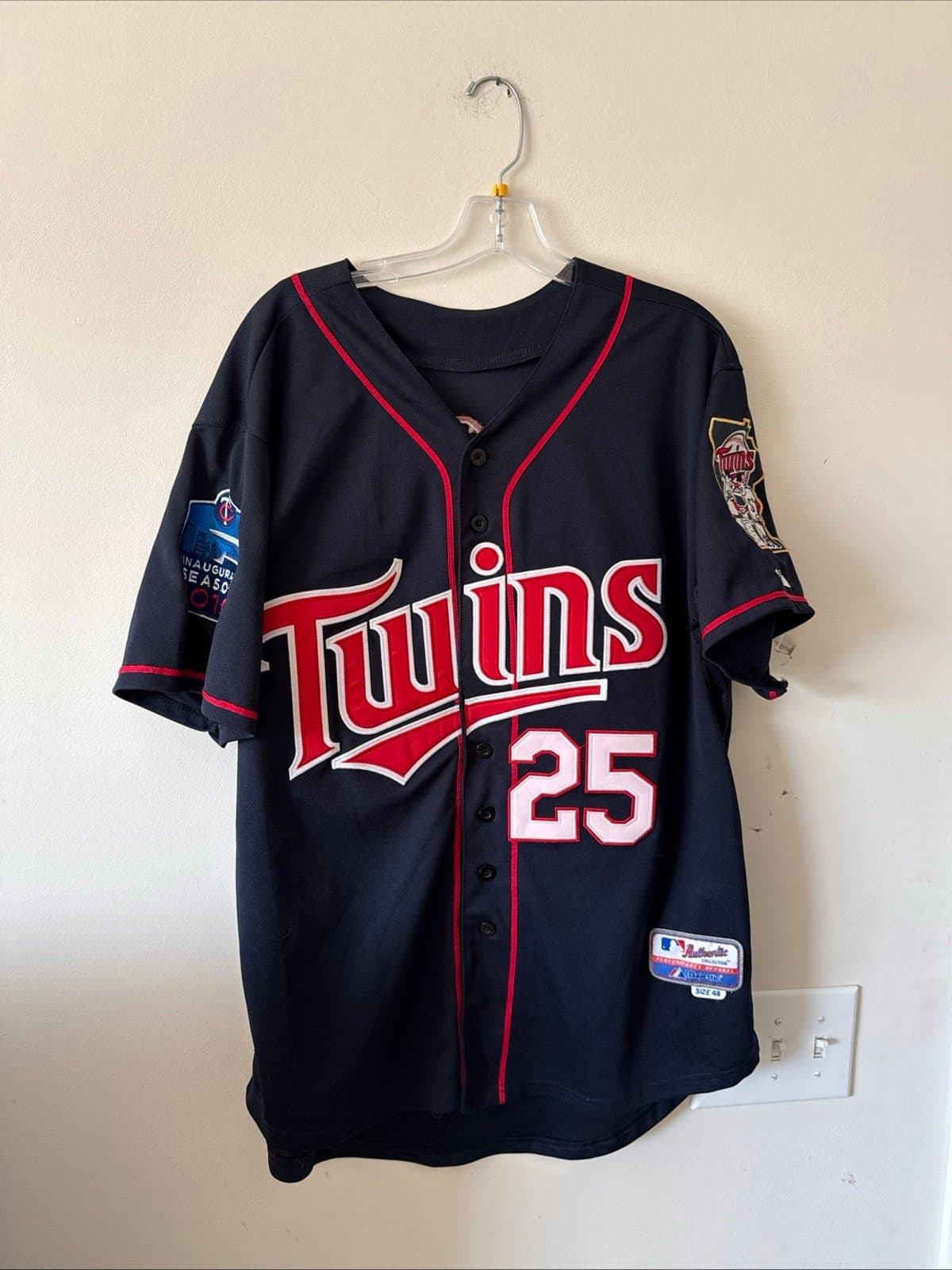 Men’s Majestic Jim Thome Minnesota Twins Inaugural Year 2010 Jersey Sz 48 - RARE - Image 1
