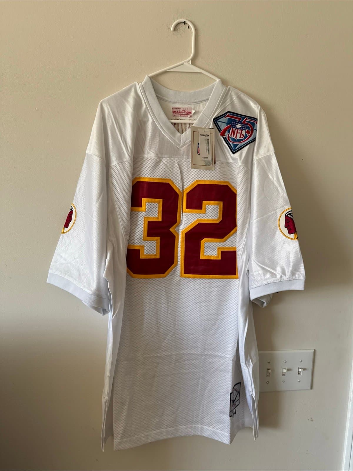 Men’s Mitchell & Ness Ricky Ervins #32 Redskins Throwback Jersey Size 52 - NWT - Image 1