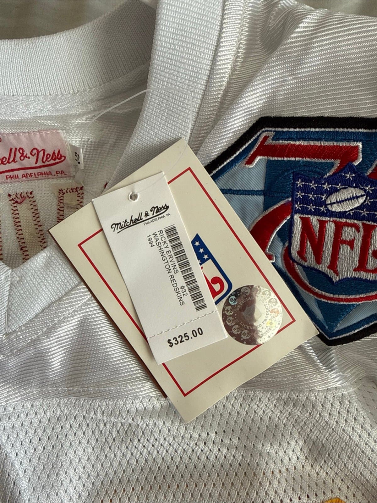 Men’s Mitchell & Ness Ricky Ervins #32 Redskins Throwback Jersey Size 52 - NWT - Thumbnail 5