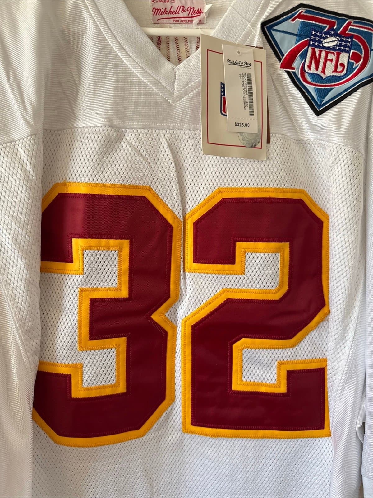 Men’s Mitchell & Ness Ricky Ervins #32 Redskins Throwback Jersey Size 52 - NWT - Thumbnail 2