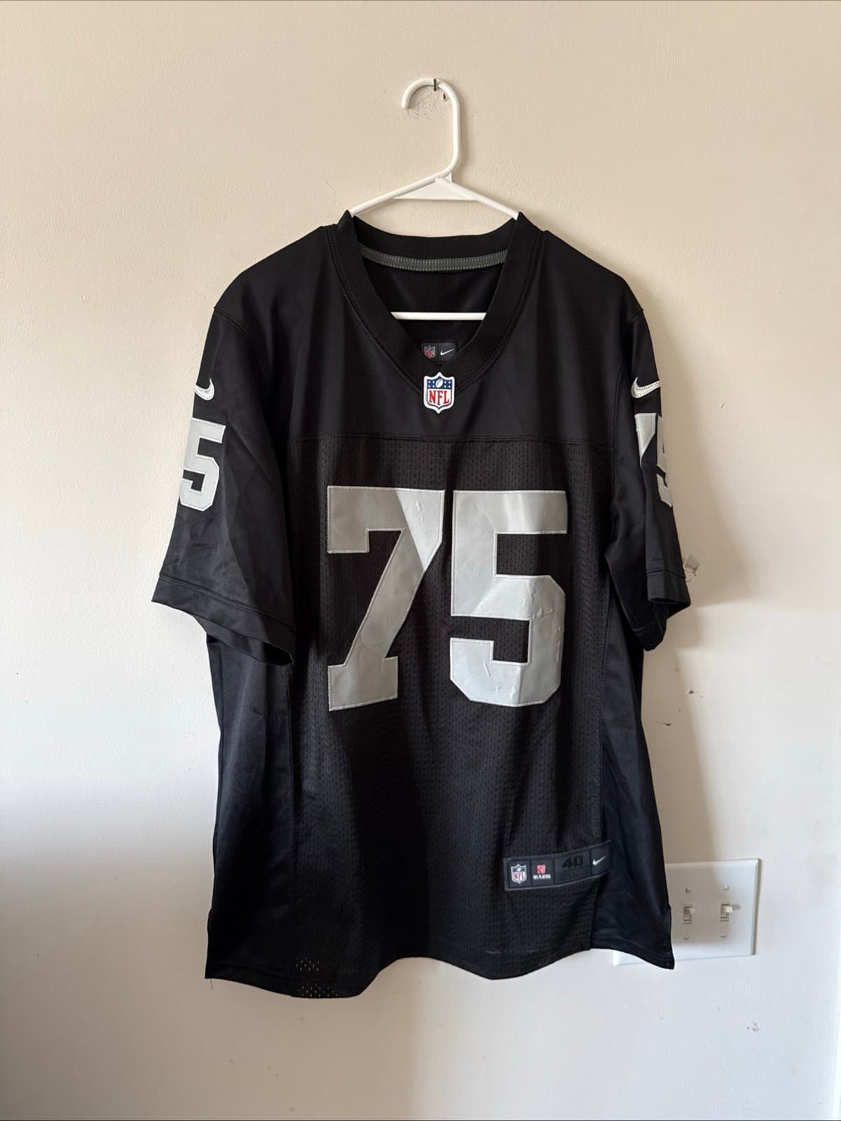 Men’s Nike Authentic Howie Long #75 Oakland Raiders Jersey Sz 40 - Black RARE - Image 1