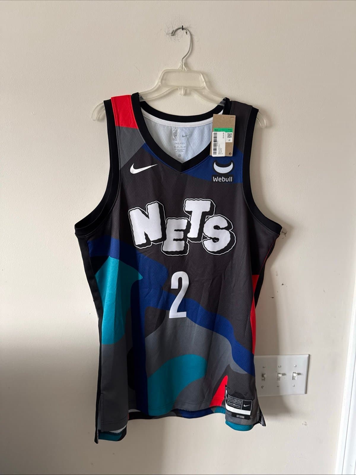 Men’s Nike Cam Johnson #2 Brooklyn Nets KAWS 2023 City Edition Jersey Sz 52 NWT - Image 1