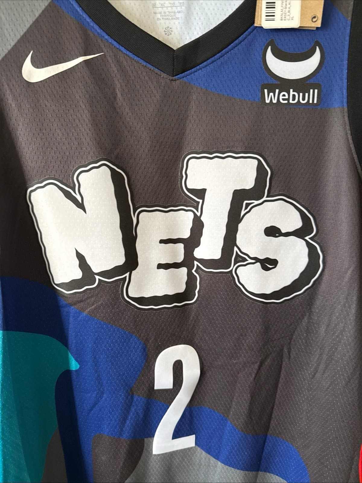Men’s Nike Cam Johnson #2 Brooklyn Nets KAWS 2023 City Edition Jersey Sz 52 NWT - Thumbnail 2