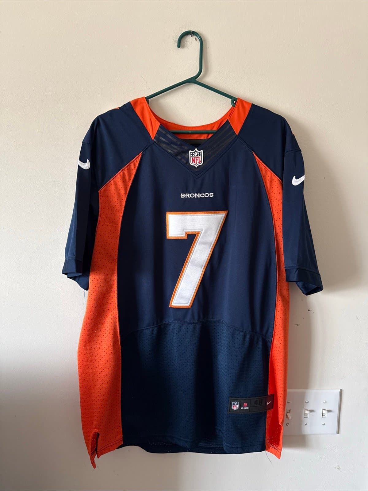 Men’s Nike John Elway#7 Denver Broncos Authentic NFL Jersey Sz 48 - Blue RARE - Image 1