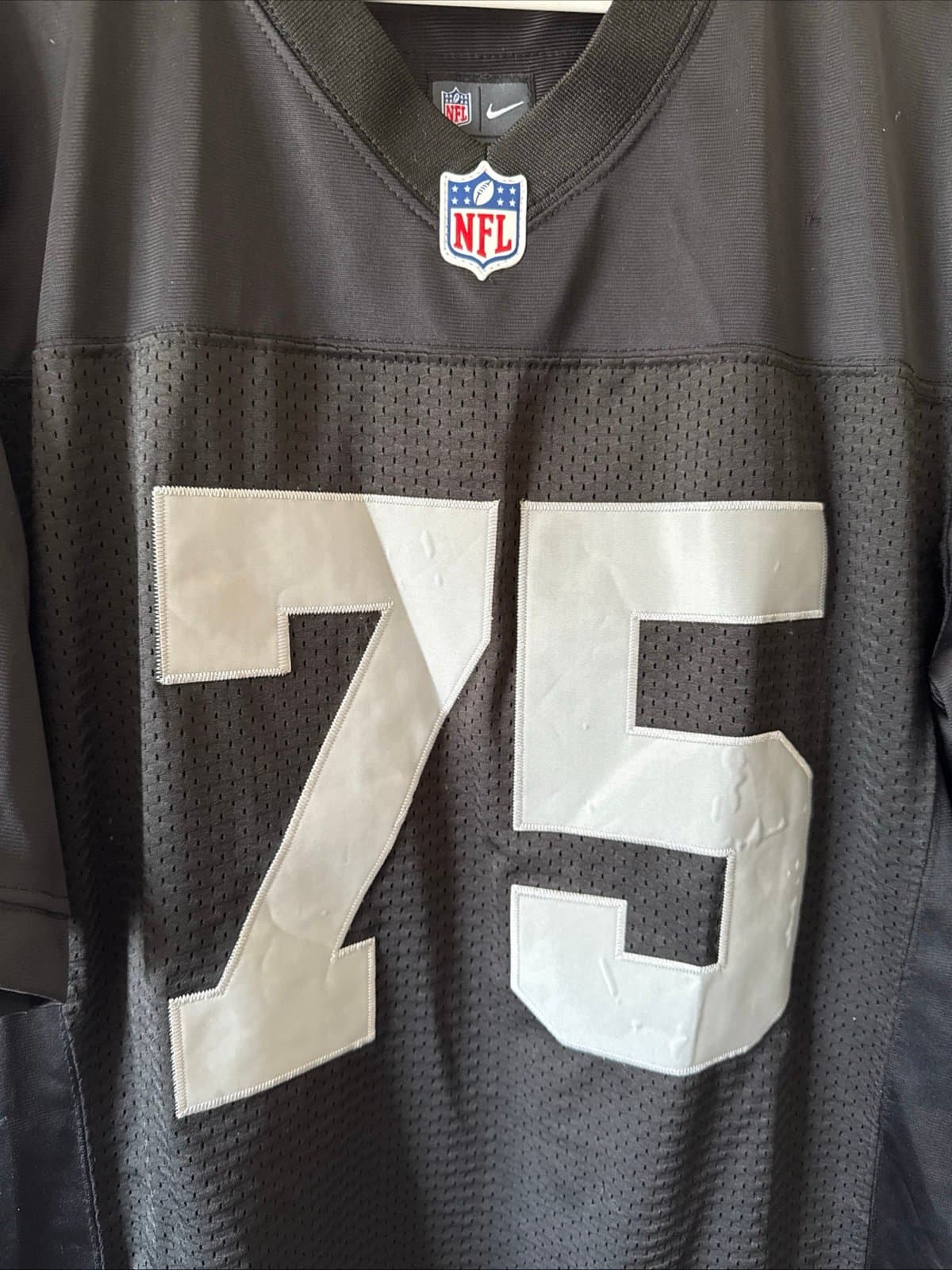 Men’s Nike Authentic Howie Long #75 Oakland Raiders Jersey Sz 40 - Black RARE - Thumbnail 2